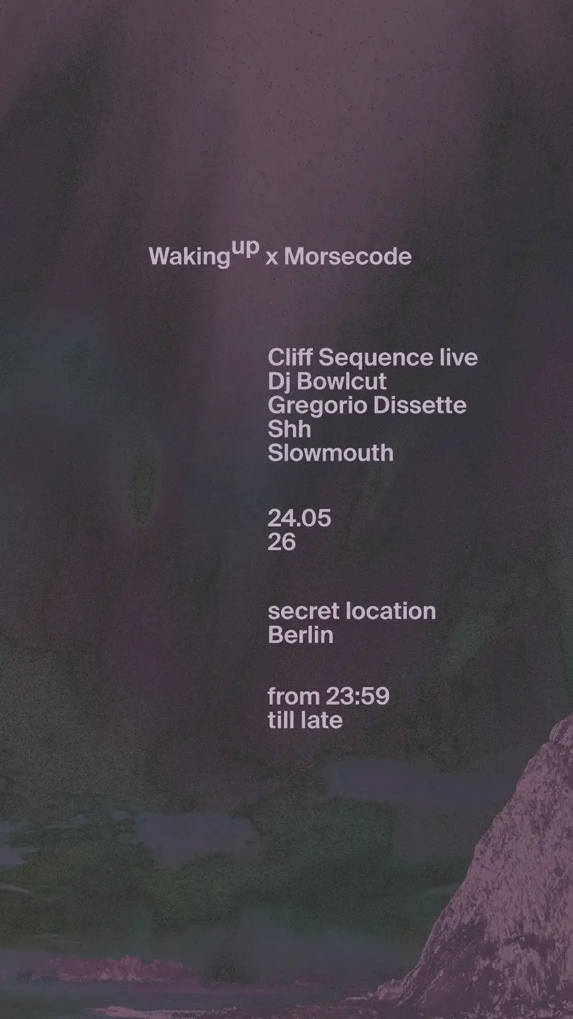 Waking Up x Morsecode event poster