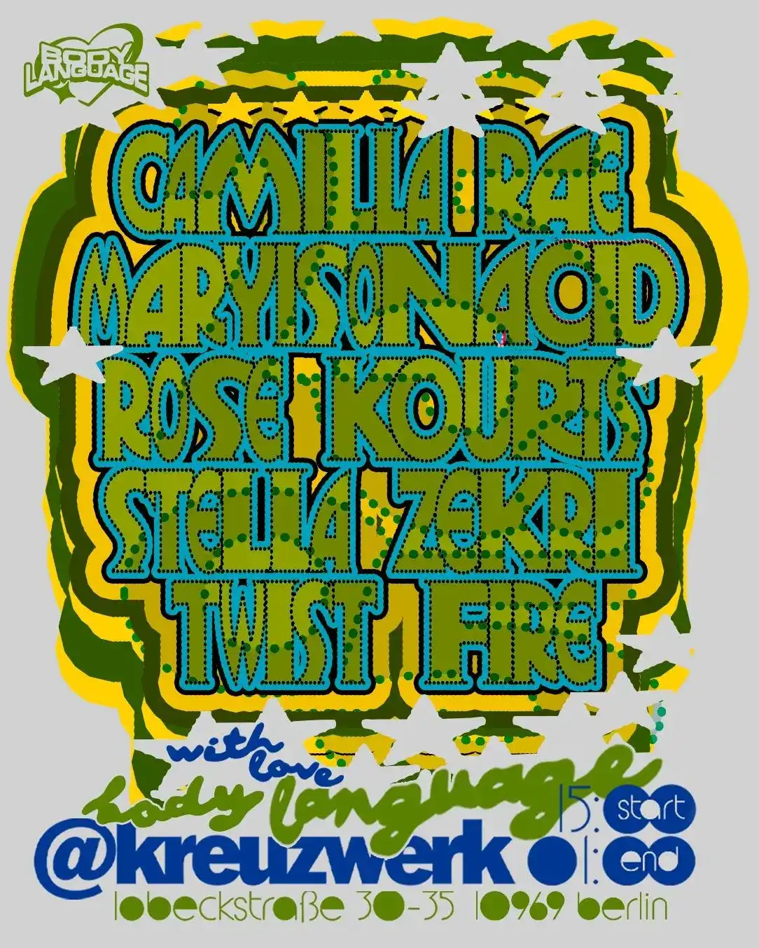 Body Language - long weekend closing event poster