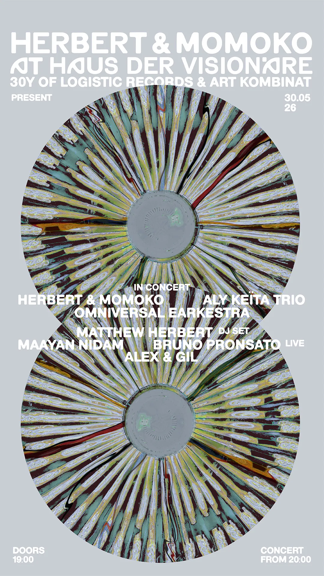 Herbert & Momoko LIVE in concert / Bruno Pronsato / Maayan Nidam / 30 Yrs Logistic Records event poster