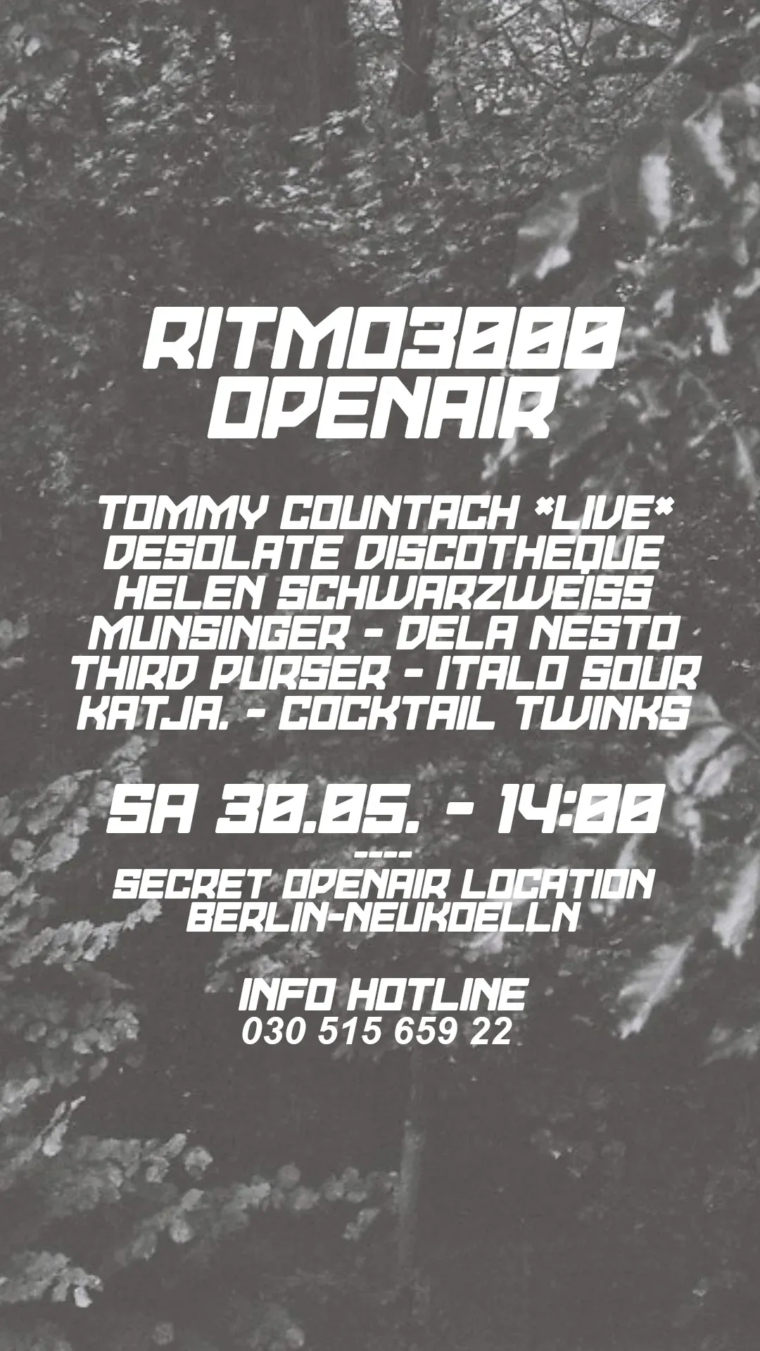 RITMO3000 Openair event poster