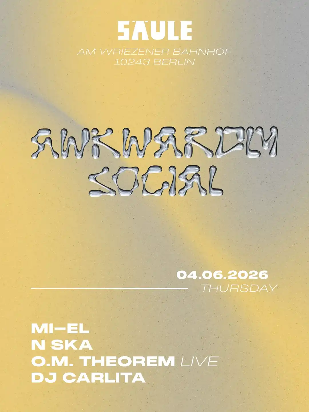 Awkwardly Social event poster