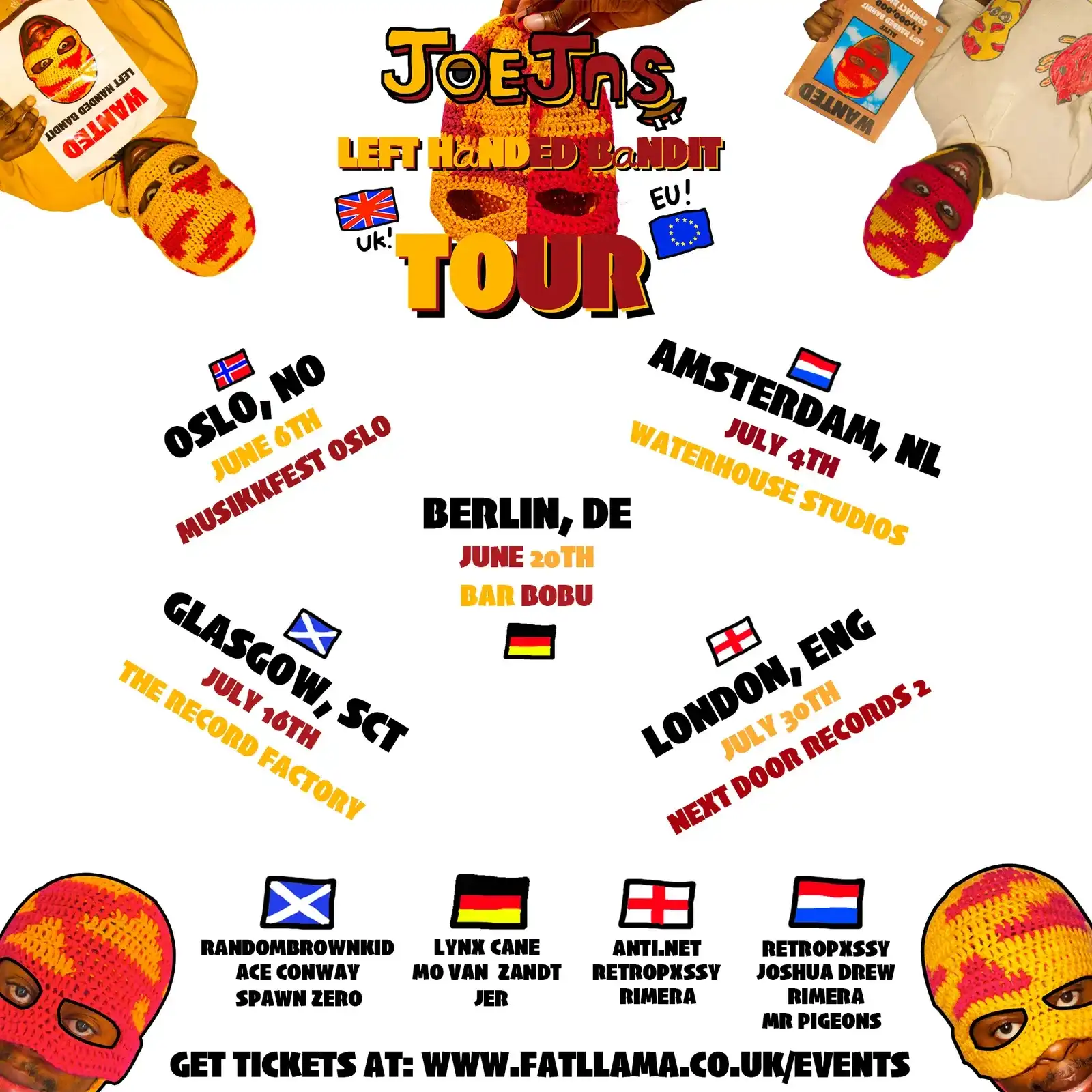 JoeJas' Left Handed Bandit Tour event poster
