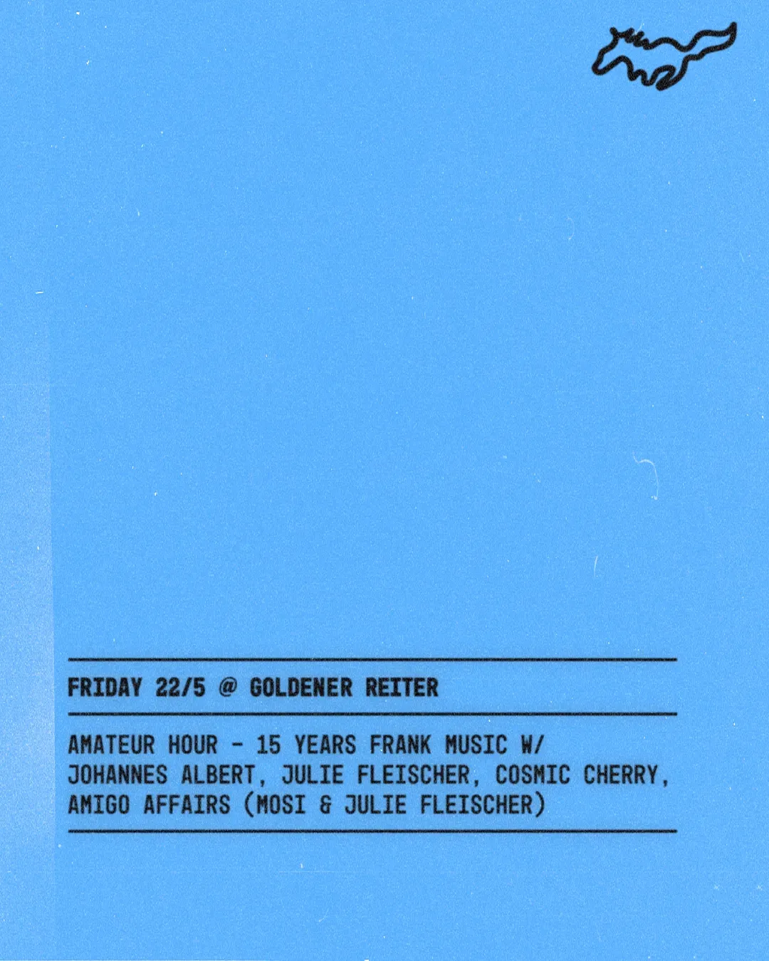 Amateur Hour – 15 Years Frank Music event poster