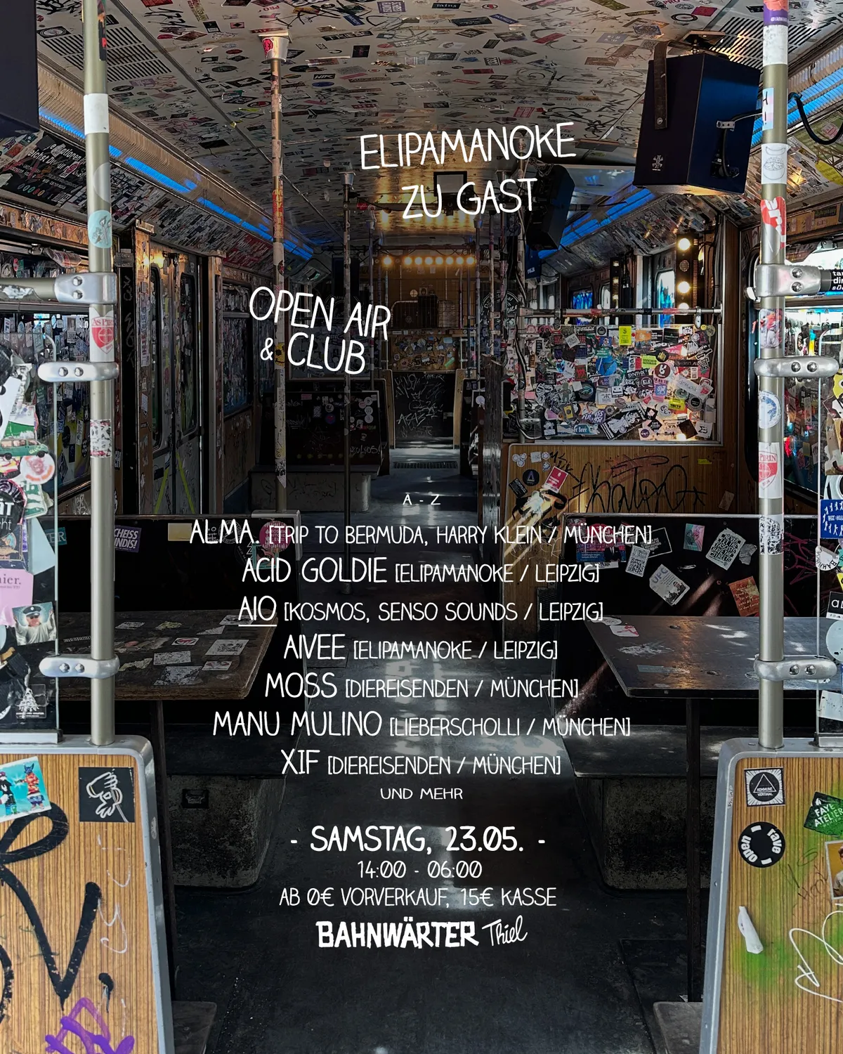 elipamanoke zu Gast im Bahnwärter Thiel – Open Air & Club mit Aio event poster