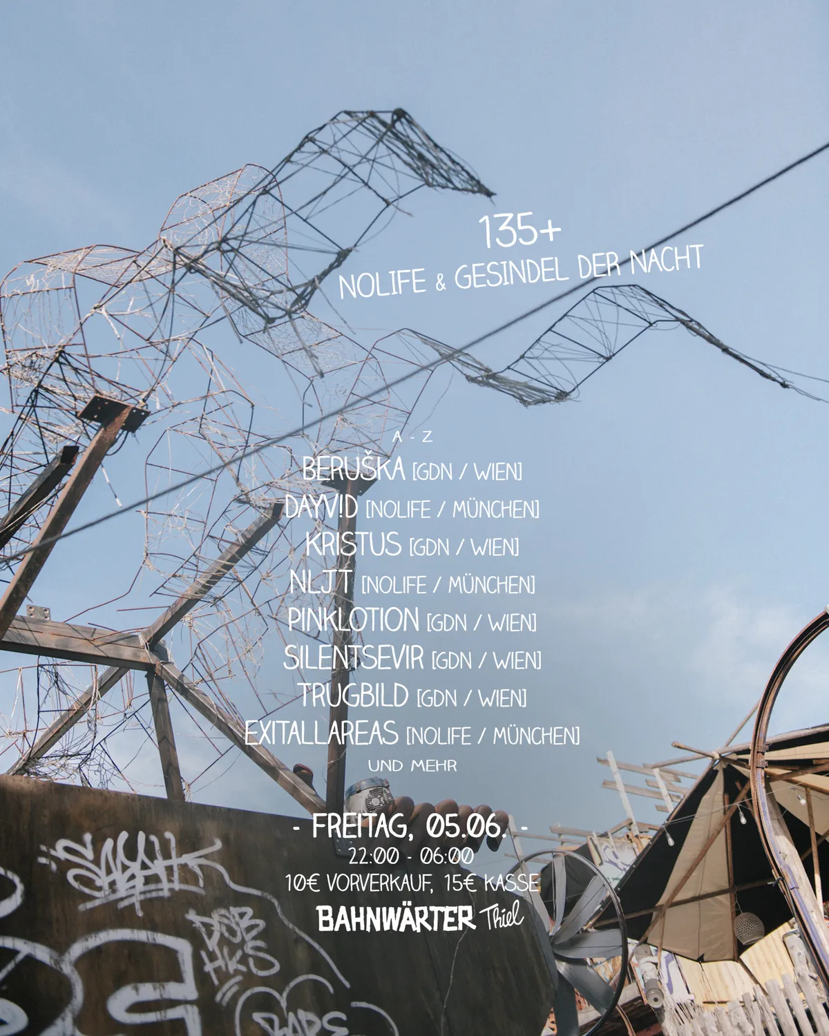 135+ mit Nolife & Gesindel der Nacht - Bahnwärter Thiel event poster