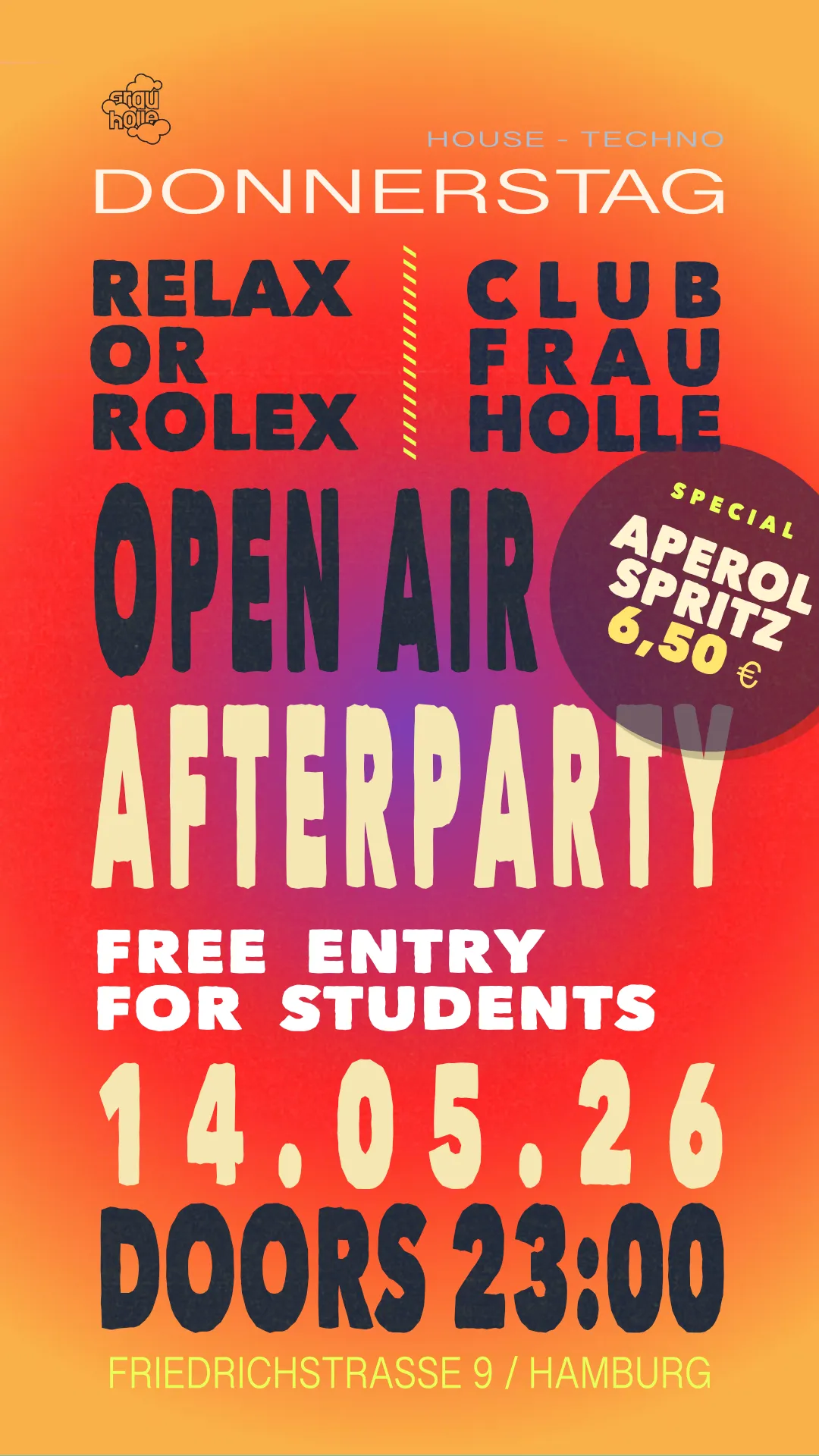 RELAX or ROLEX - Open Air Afterparty event poster
