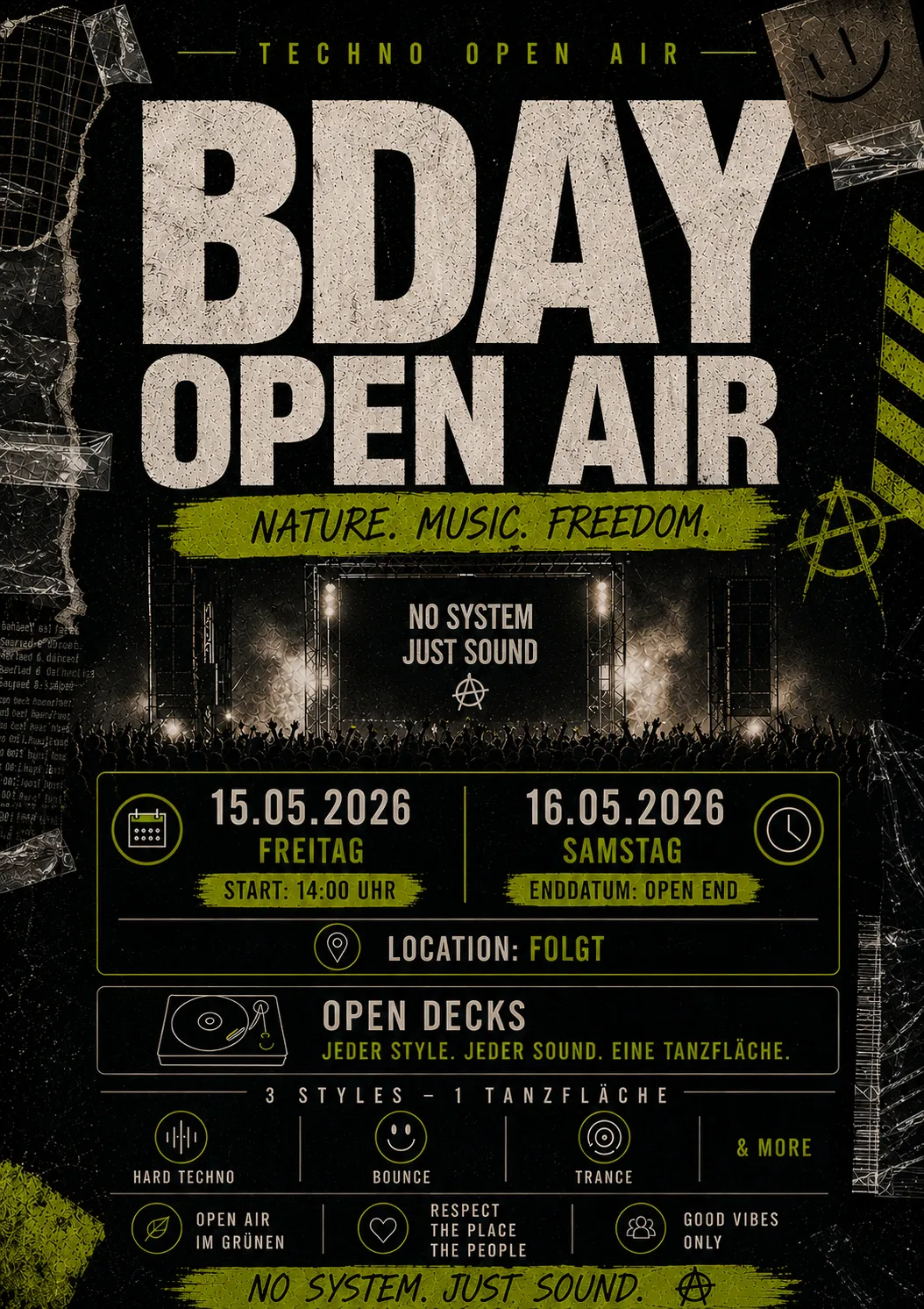 B-Day Open Air event poster