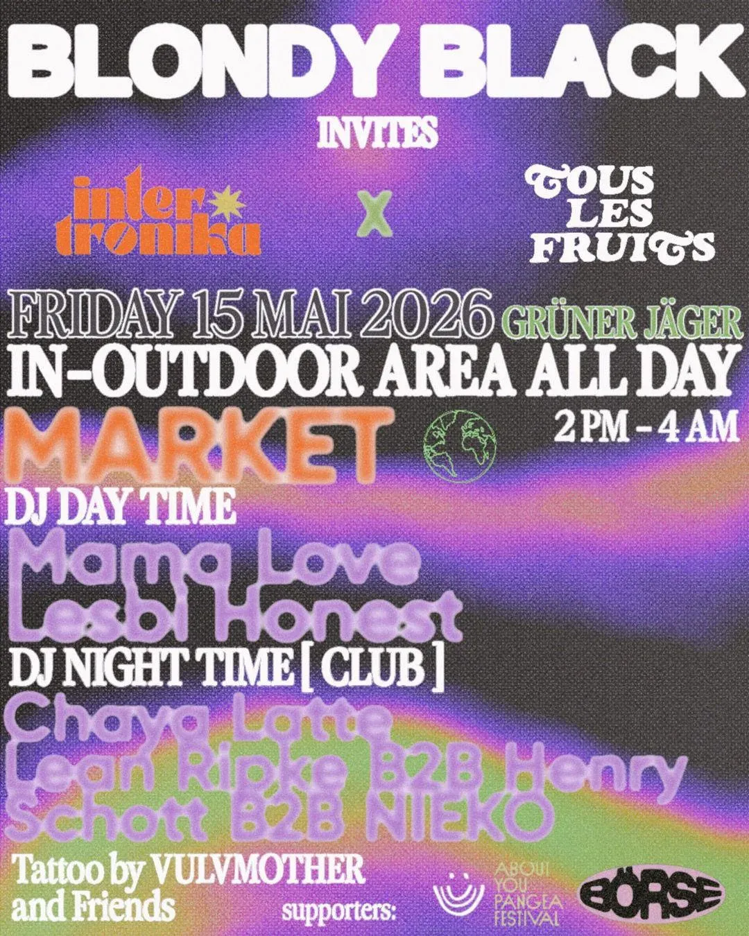 BlondyBlack invites: tous les fruits x Intertronika event poster