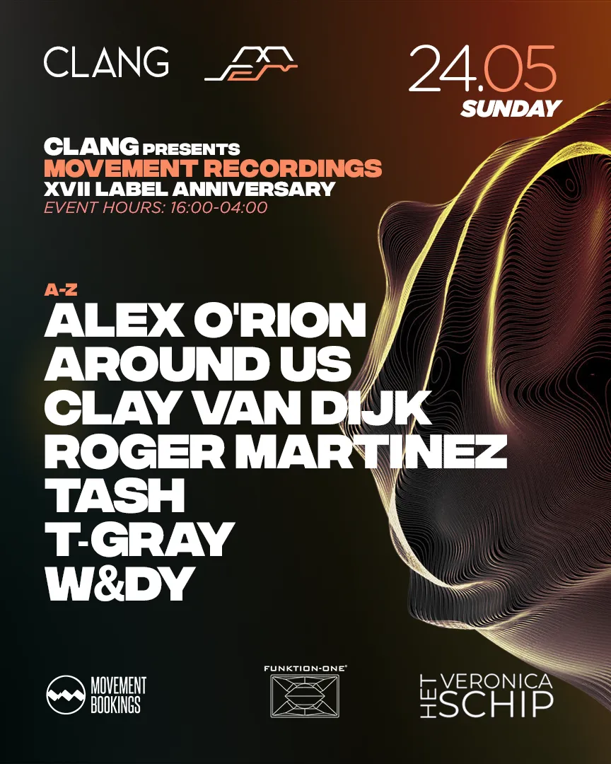 Clang pres. Movement Recordings XVII Anniversary event poster