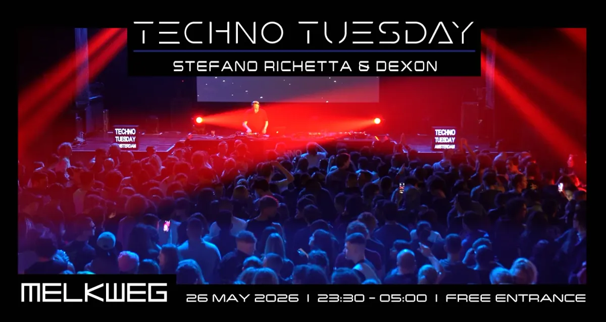 Techno Tuesday Amsterdam, Stefano Richetta & Dexon event poster
