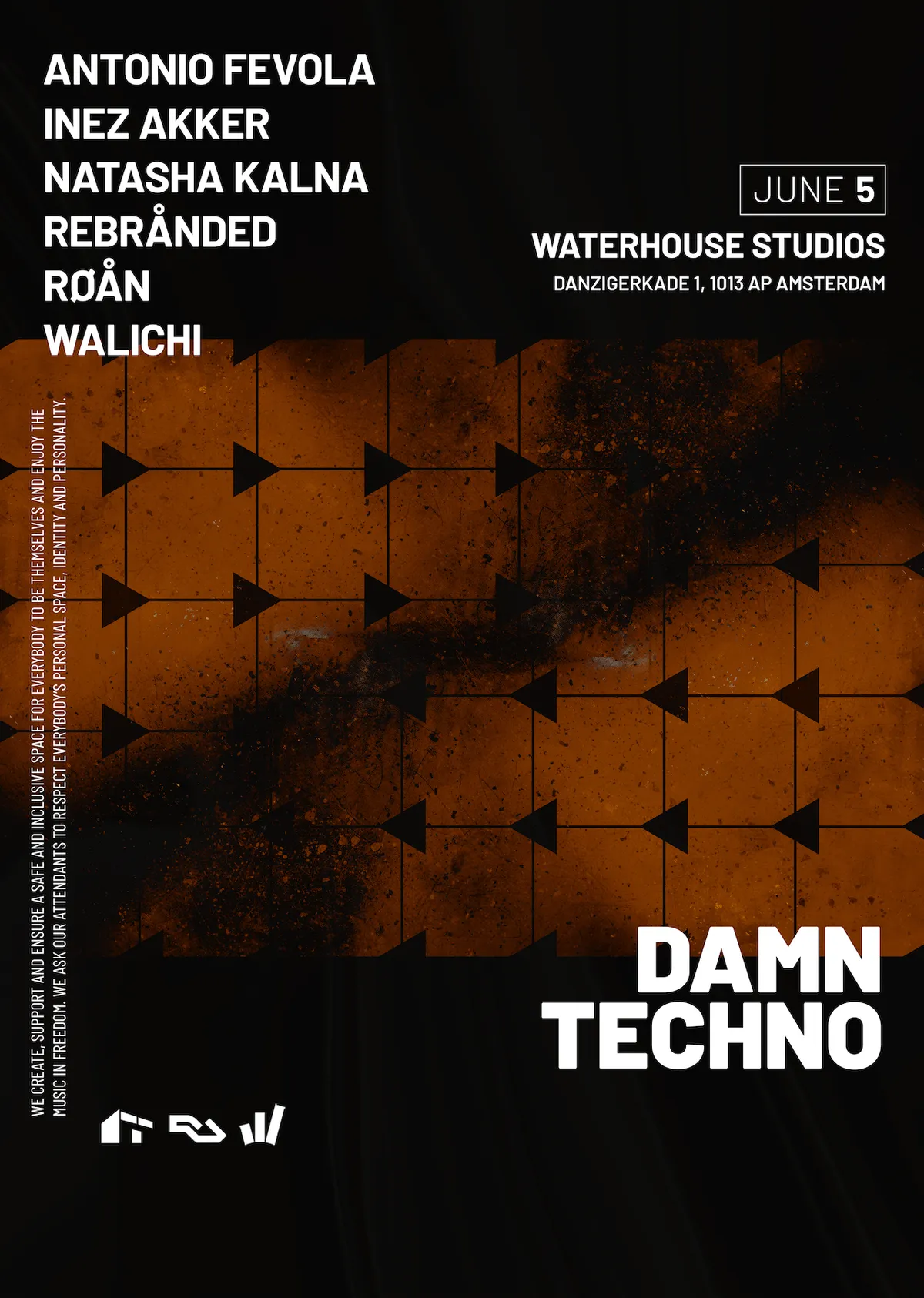 DAMn Techno event poster