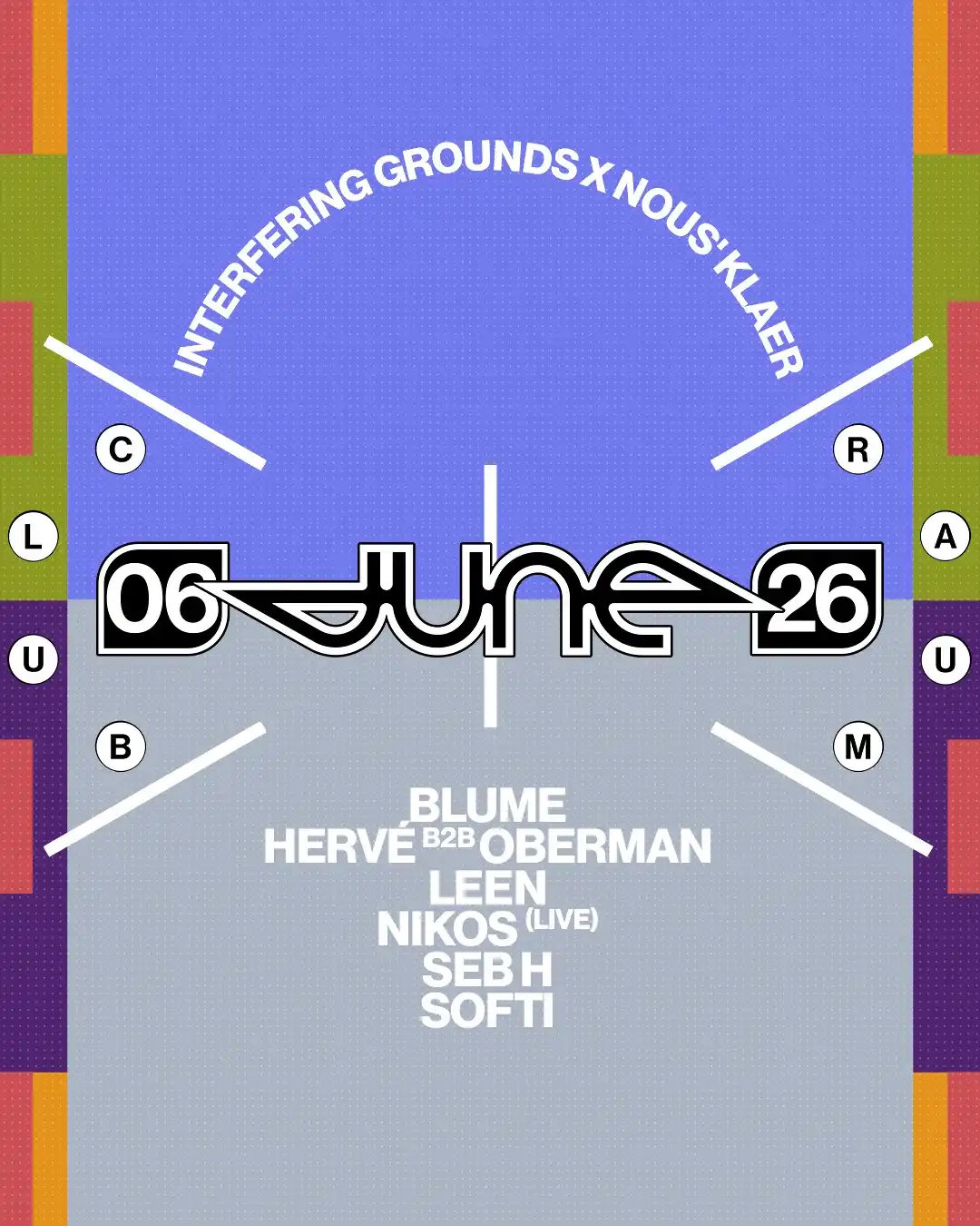 RAUM invites Interfering Grounds x Nous'Klaer Audio event poster