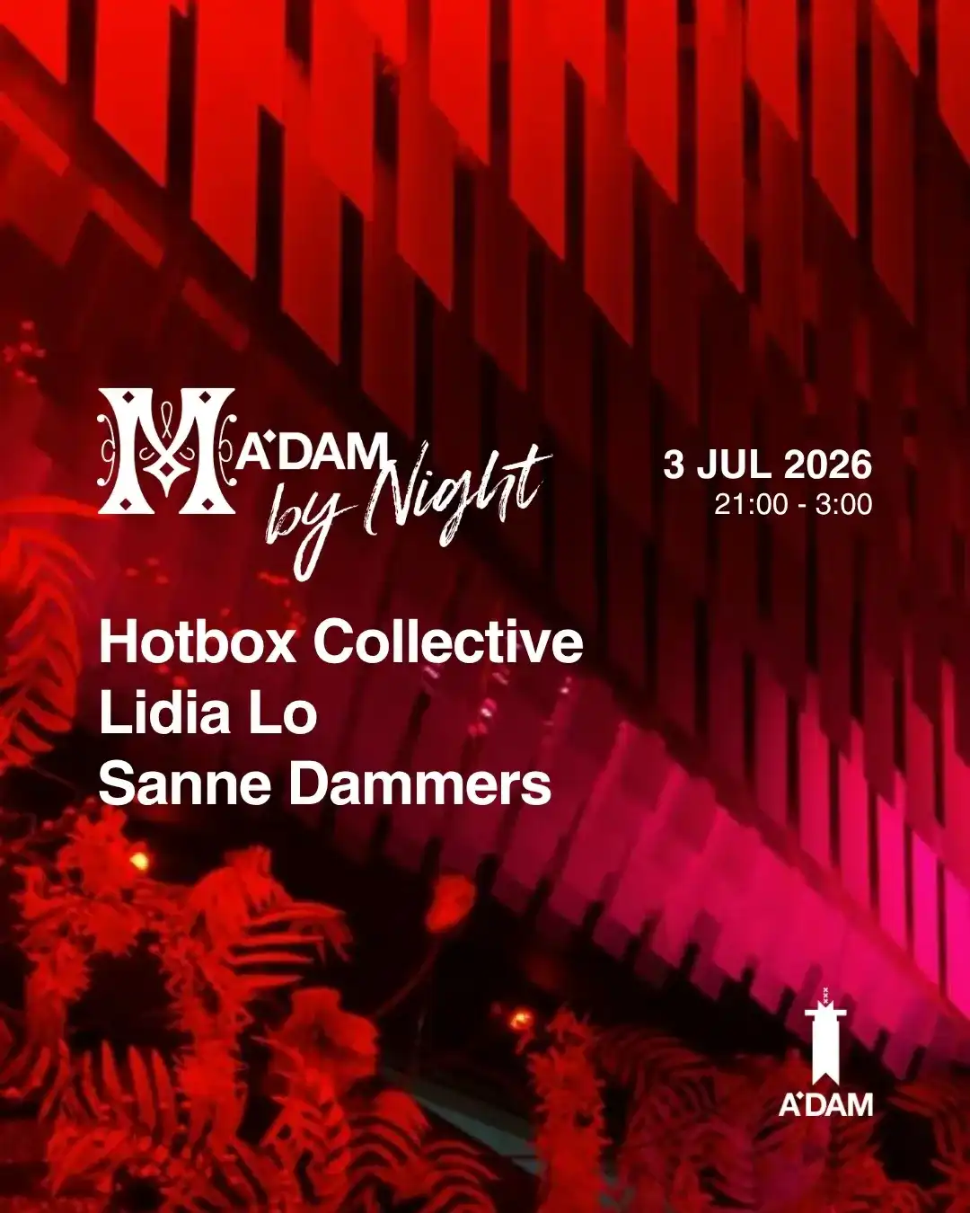 Madam by Night invites: VELVET event poster