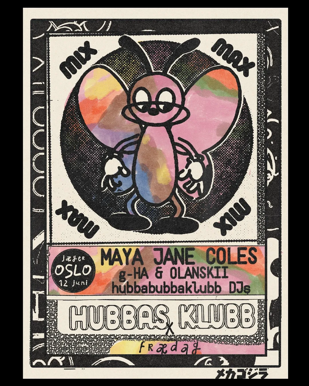 Frædag x Hubbas Klubb: Maya Jane Coles event poster