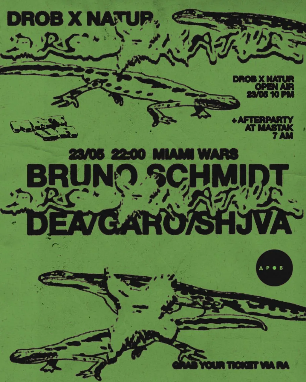 DROB X NATUR at Miami Wars + afterparty at Mastak event poster