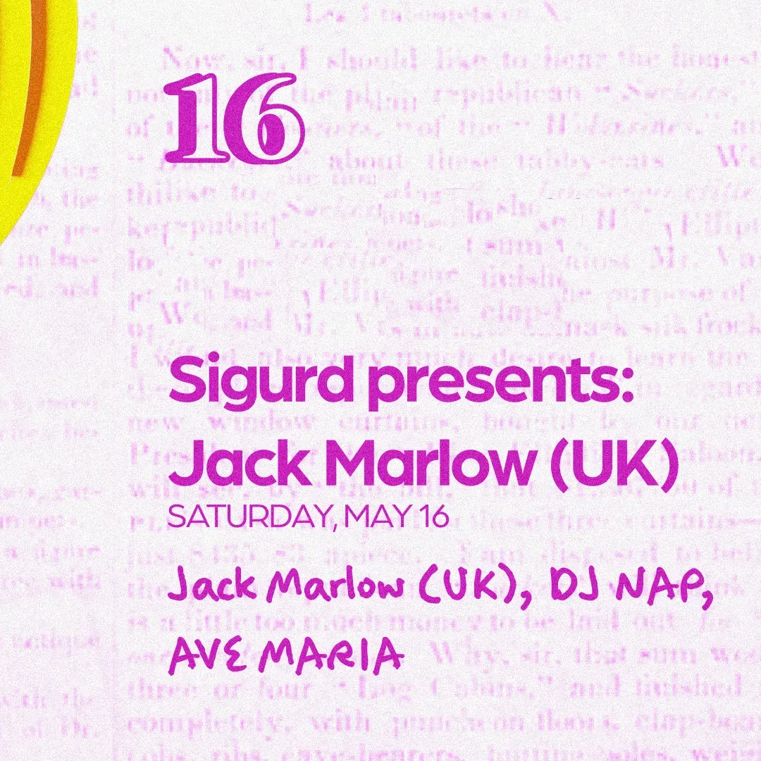 Sigurd presents: JACK MARLOW (UK) event poster