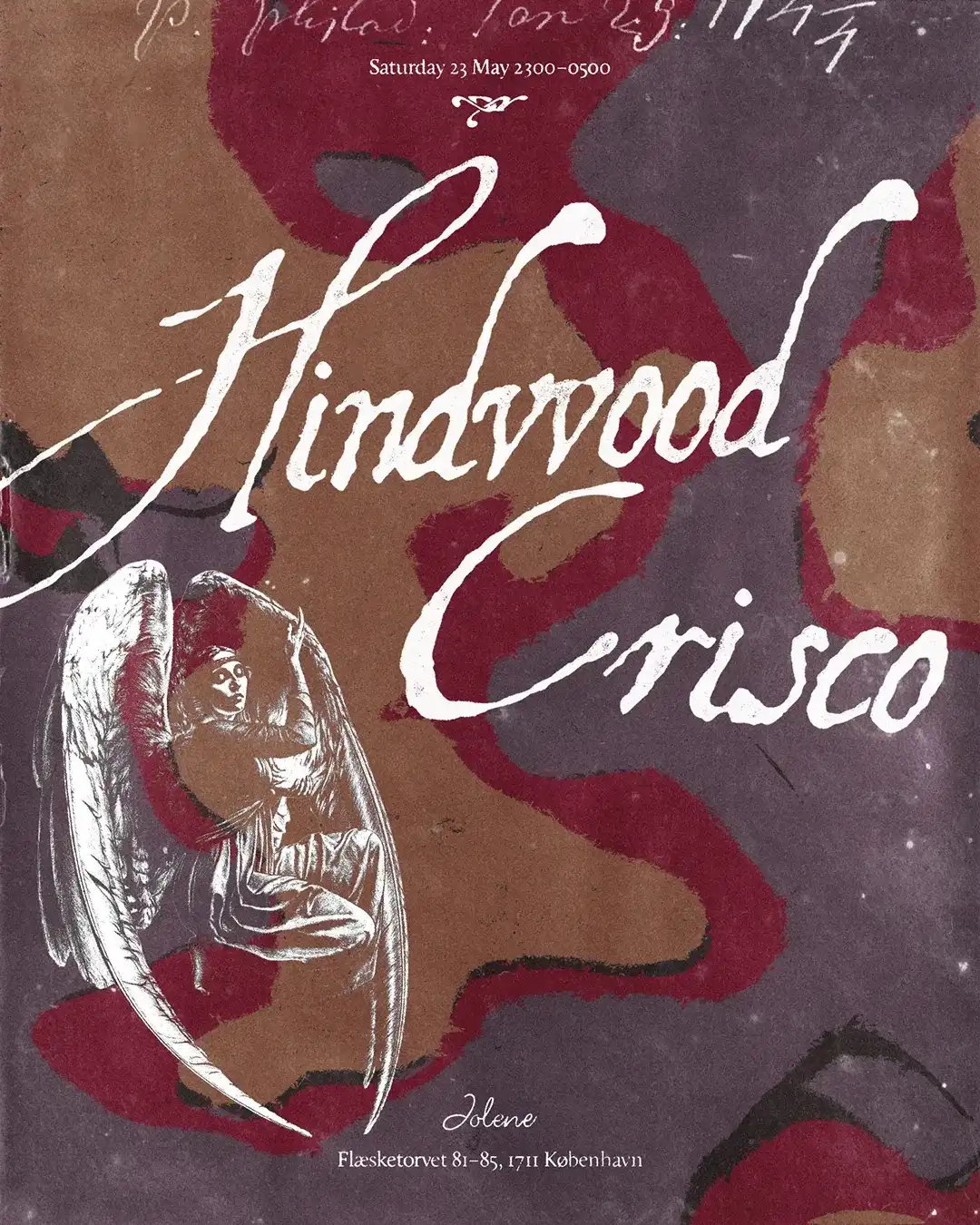 Prog Realm & zazú pres. Hindwood, Crisco event poster