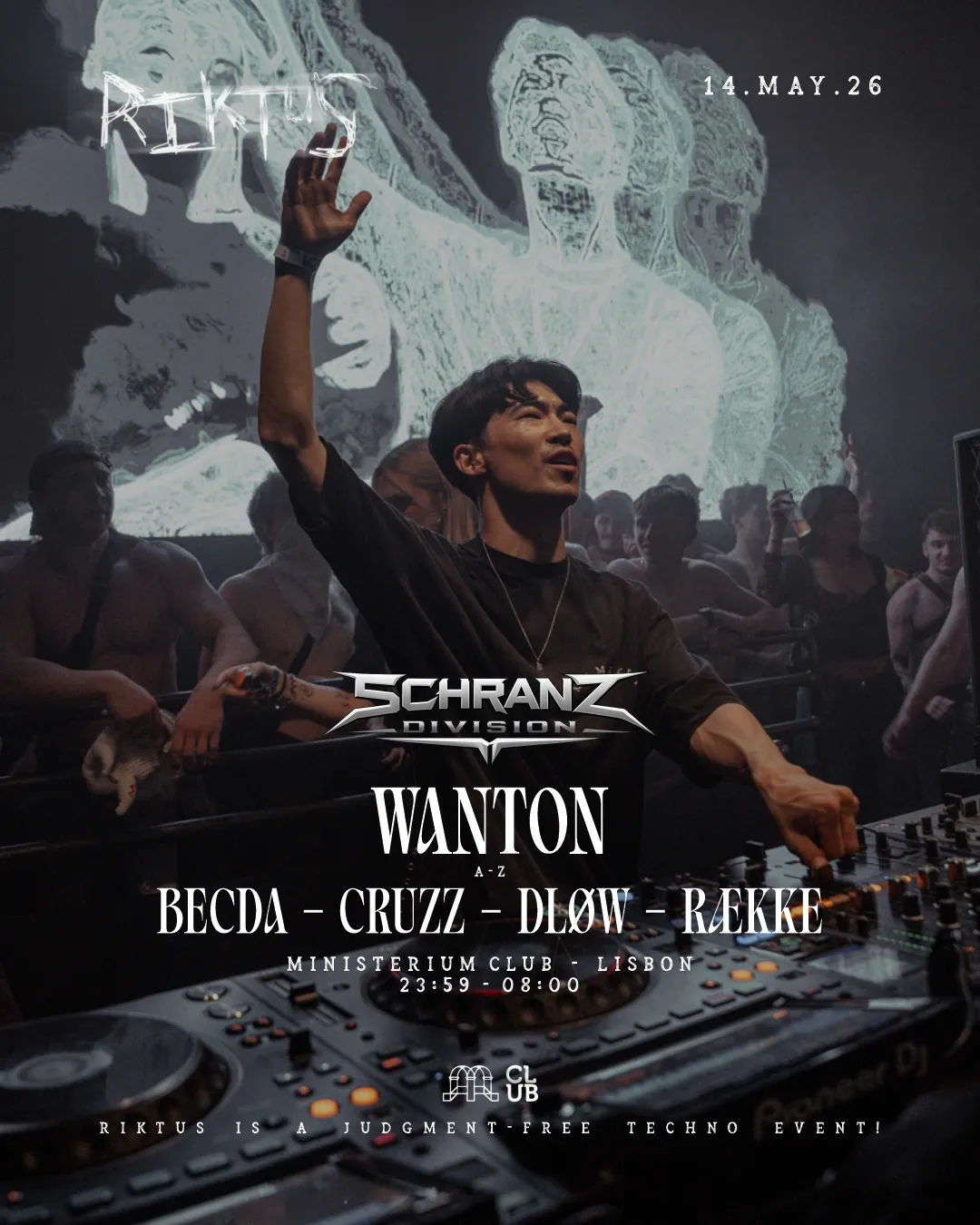 Riktus: Schranz Division W/ Wanton (Fr), Becda, Række & More event poster