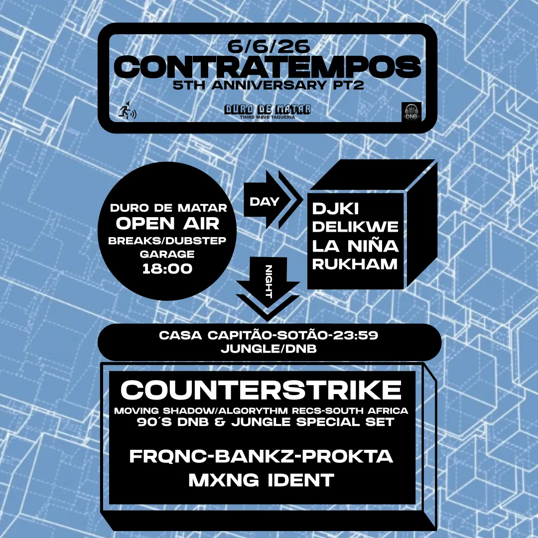 CONTRATEMPOS 5th ANNIVERSARY Pt 2 w/ Counterstrike - 90´s DnB & Jungle Special Set event poster