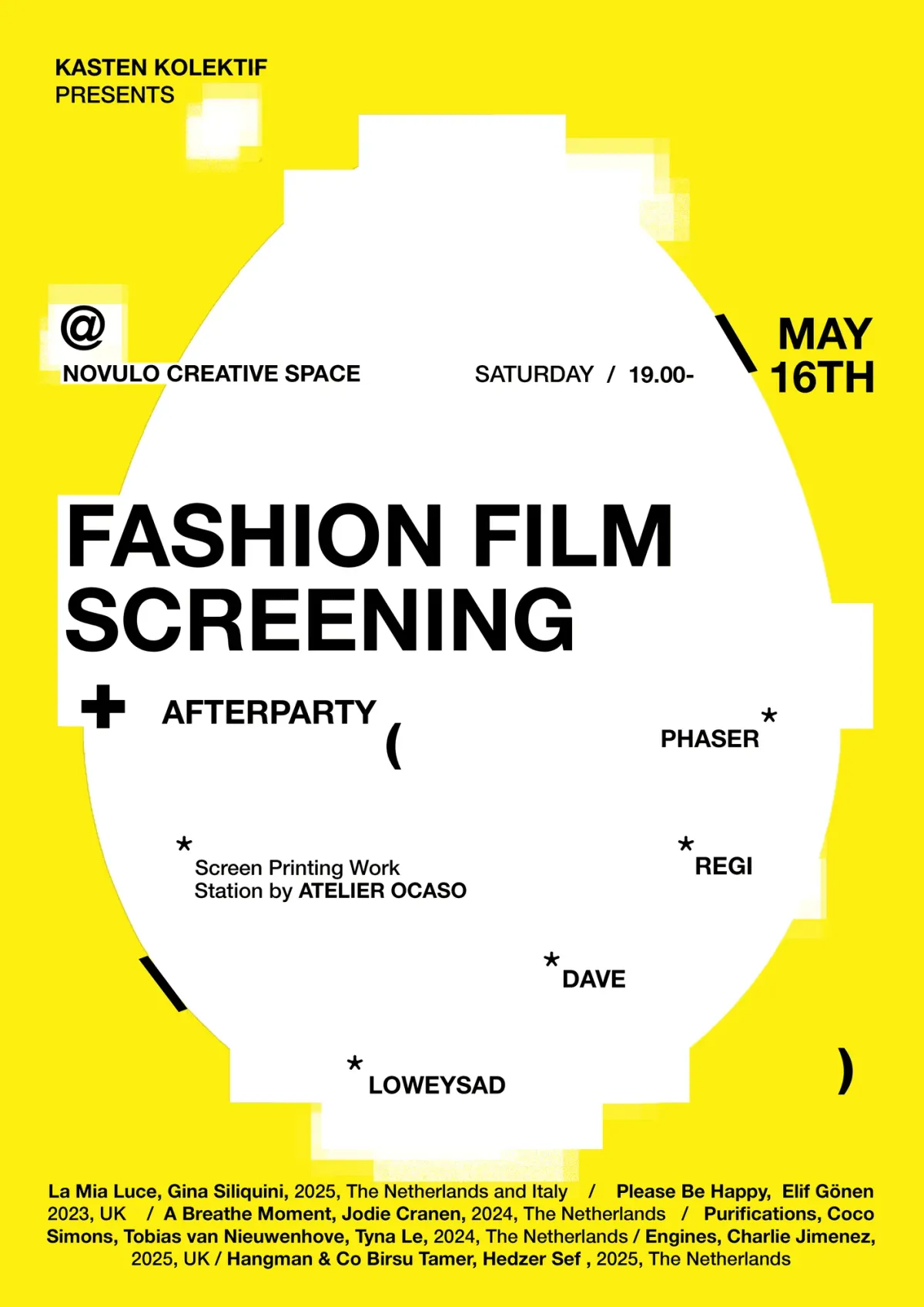 KASTEN FFS: Kasten Kolektif presents FASHION FILM SCREENING + AFTERPARTY event poster