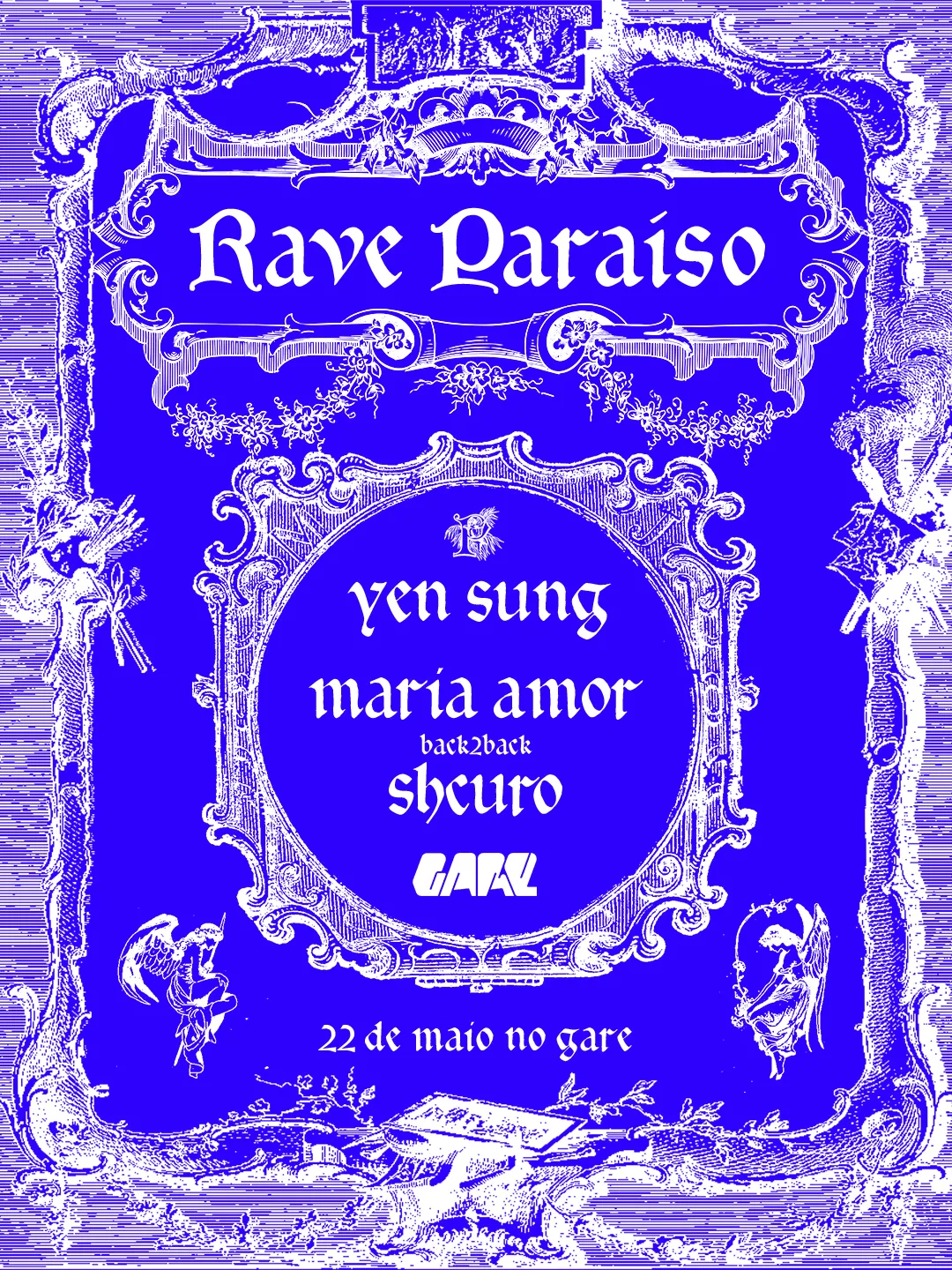 Rave Paraíso with Yen Sung, Maria Amor, Shcuro event poster
