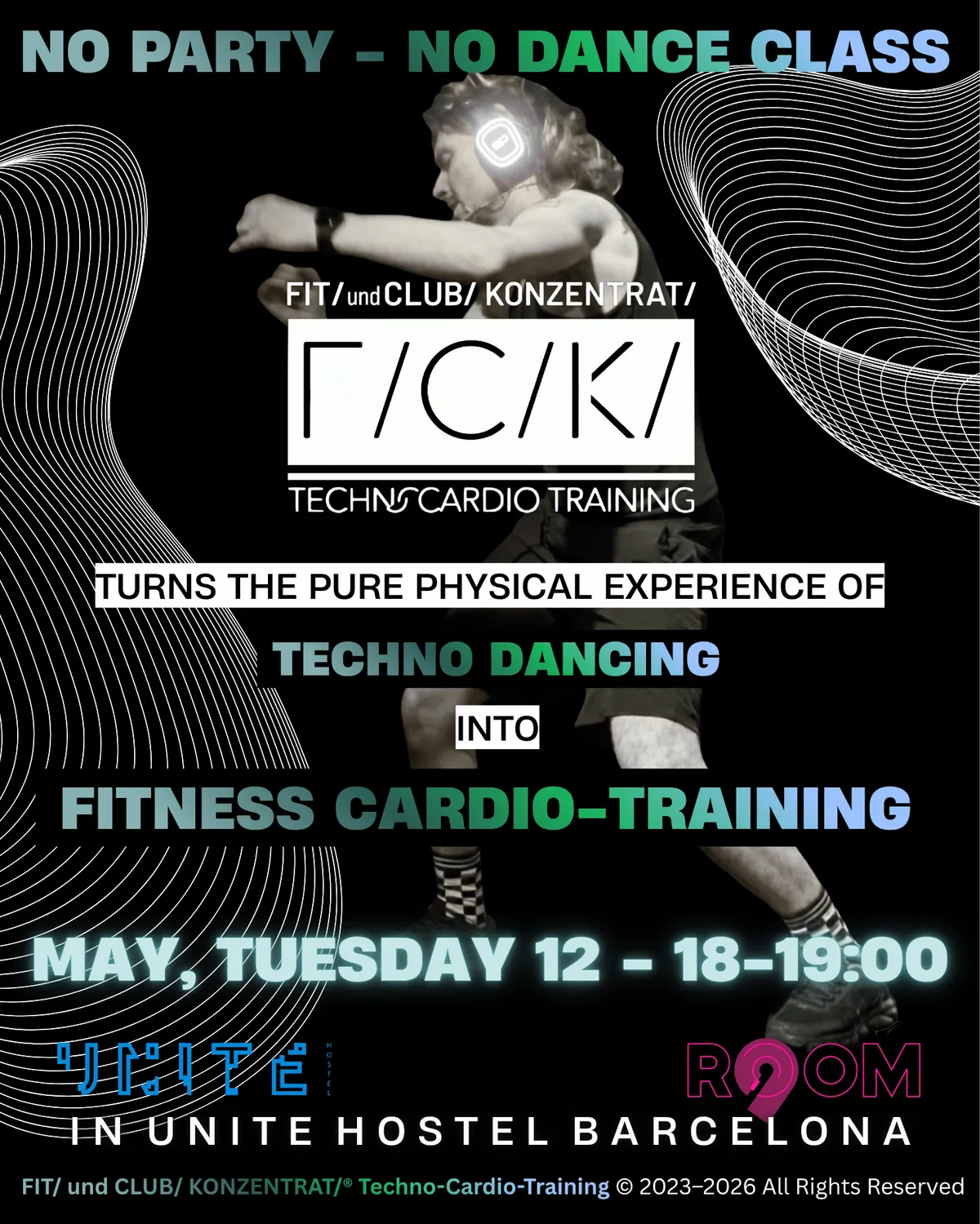 FIT/ und CLUB/ KONZENTRAT/ Techno-Cardio-Training Session event poster