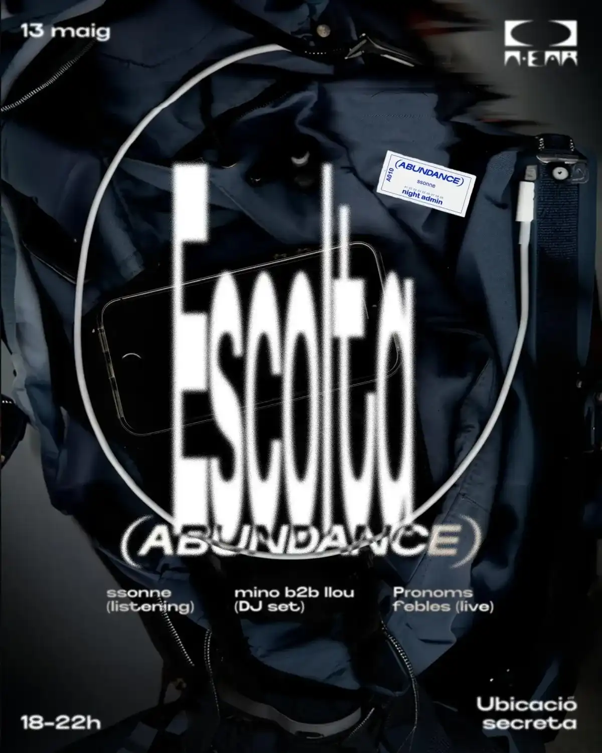 Escolta: ssonne + mino b2b llou + pronoms febles (live) event poster