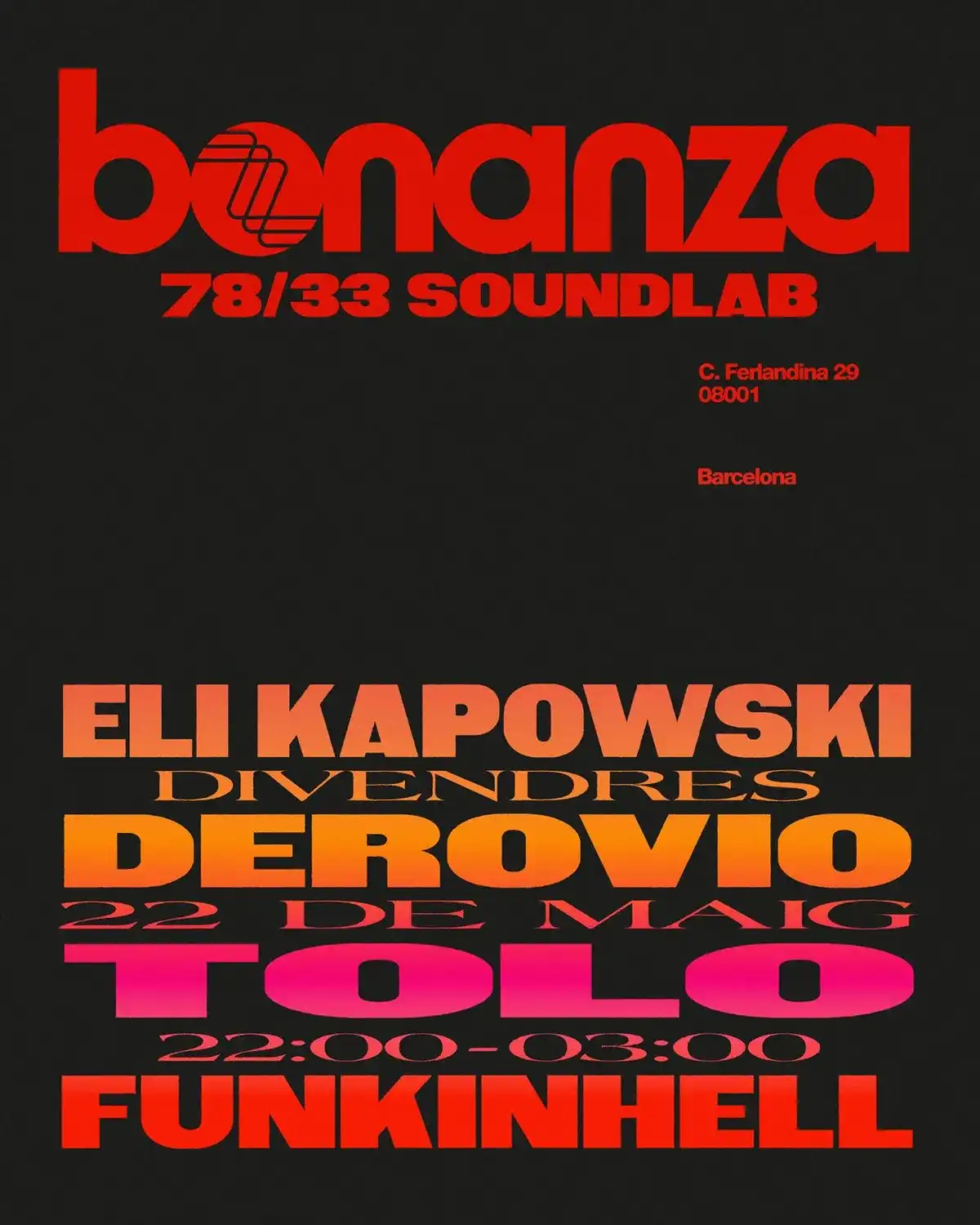 Bonanza Pres event poster