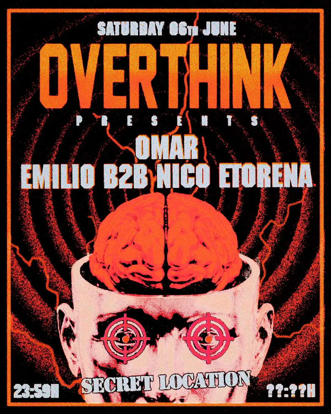 Overthink presents: Omar - Emilio b2b Nico Etorena event poster