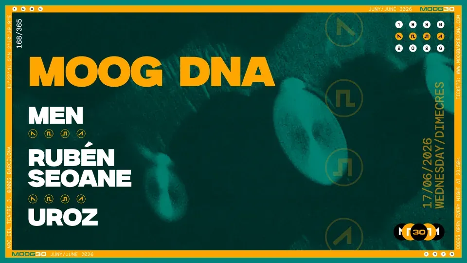 MOOG DNA: Men (L-Men-T) + Rubén Seoane + uroz event poster