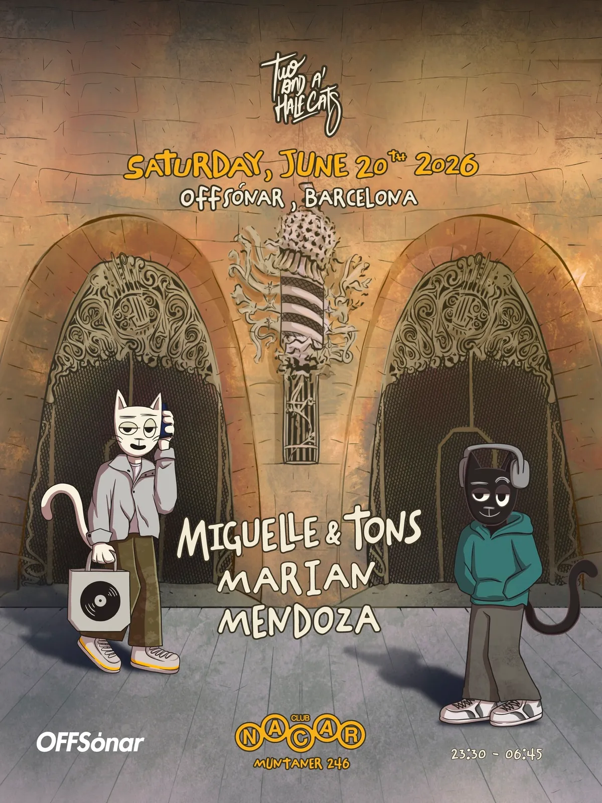 OFFSónar x Two and a Half Cats event poster
