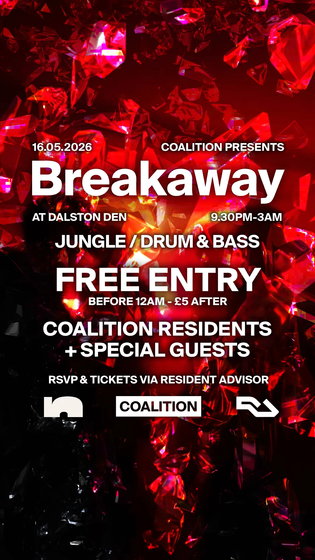 Breakaway - FREE ENTRY BEFORE 12 - Jungle / Drum & Bass event poster