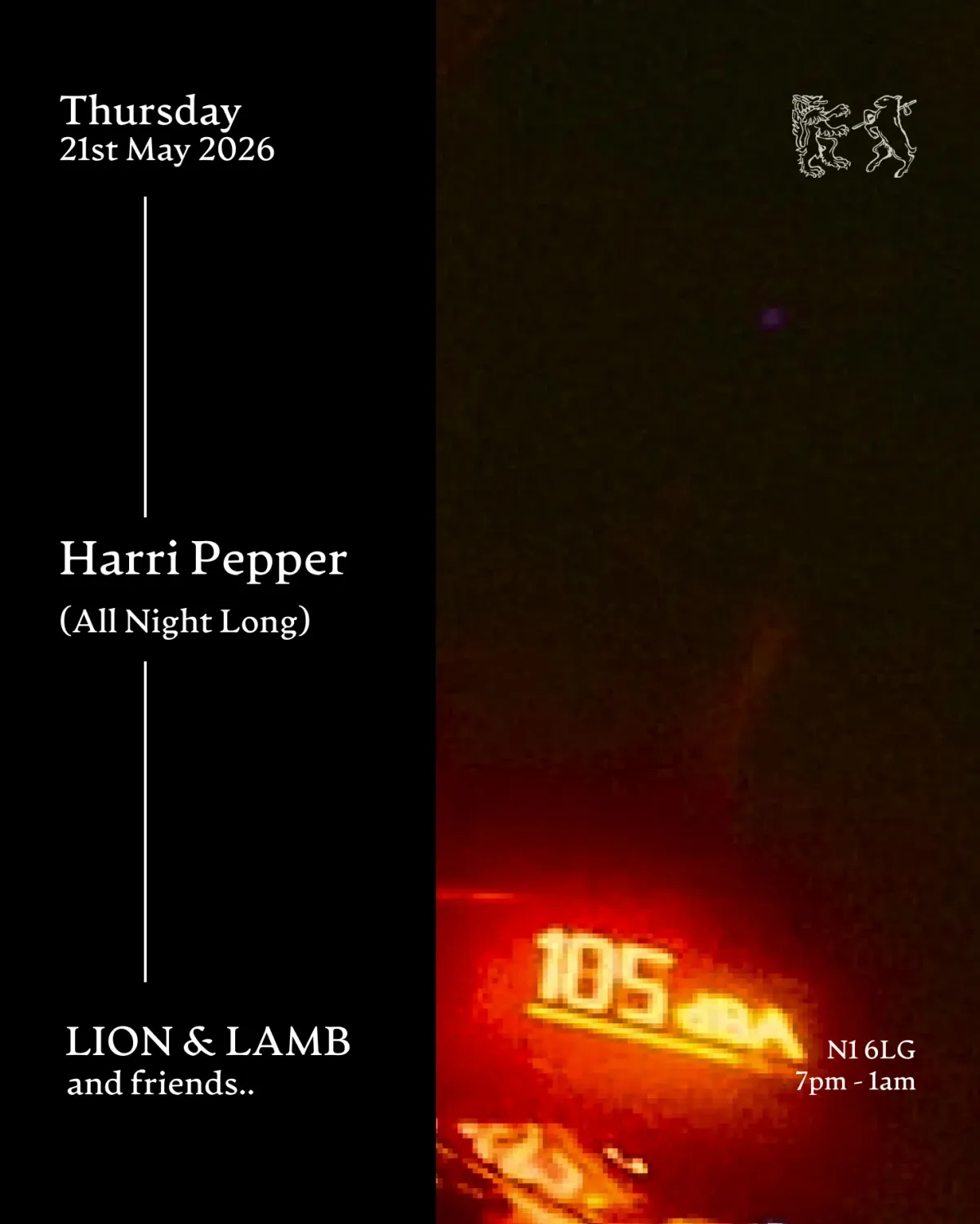 Lion & Lamb and Friends with Harri Pepper (All night long) event poster