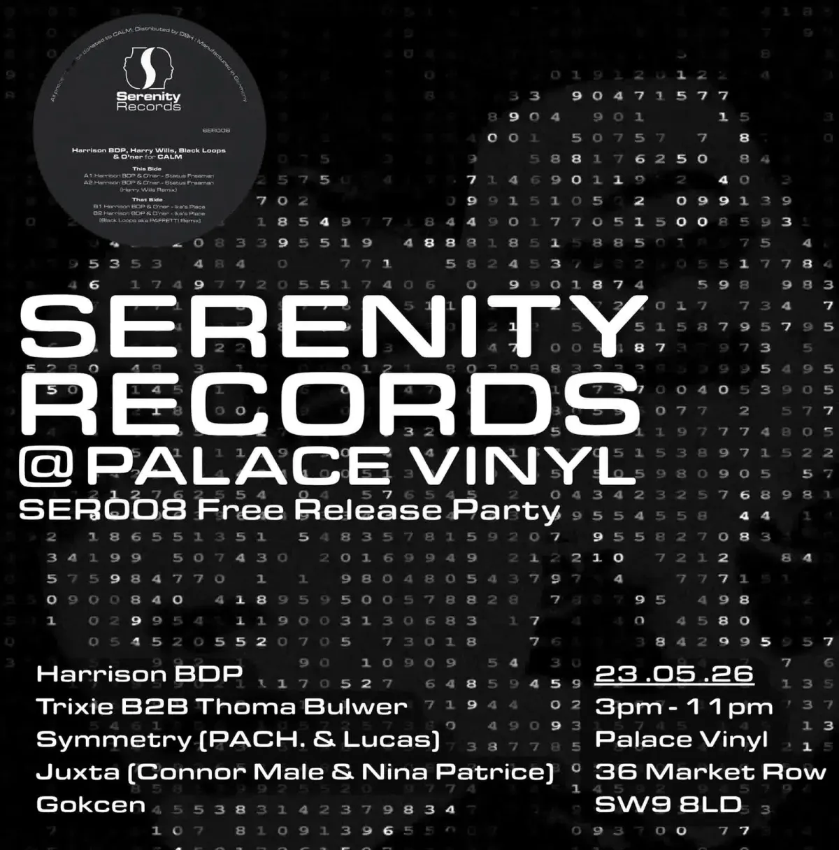Serenity Records at Palace Vinyl - SER008 Release Party event poster