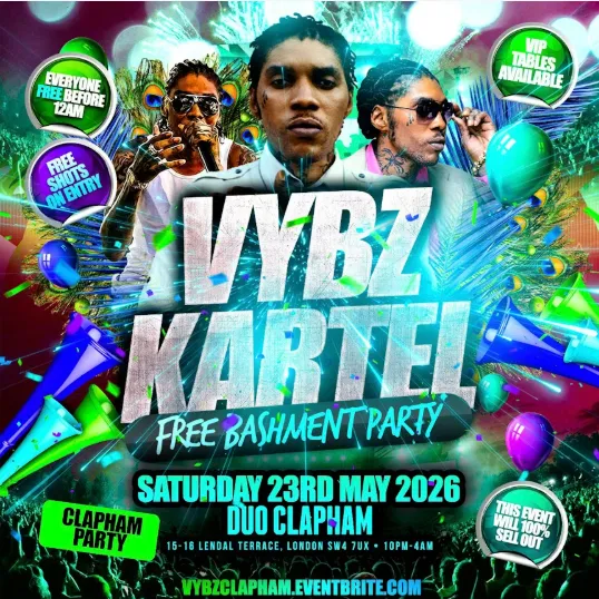 Vybz Kartel - Free Bashment Party event poster