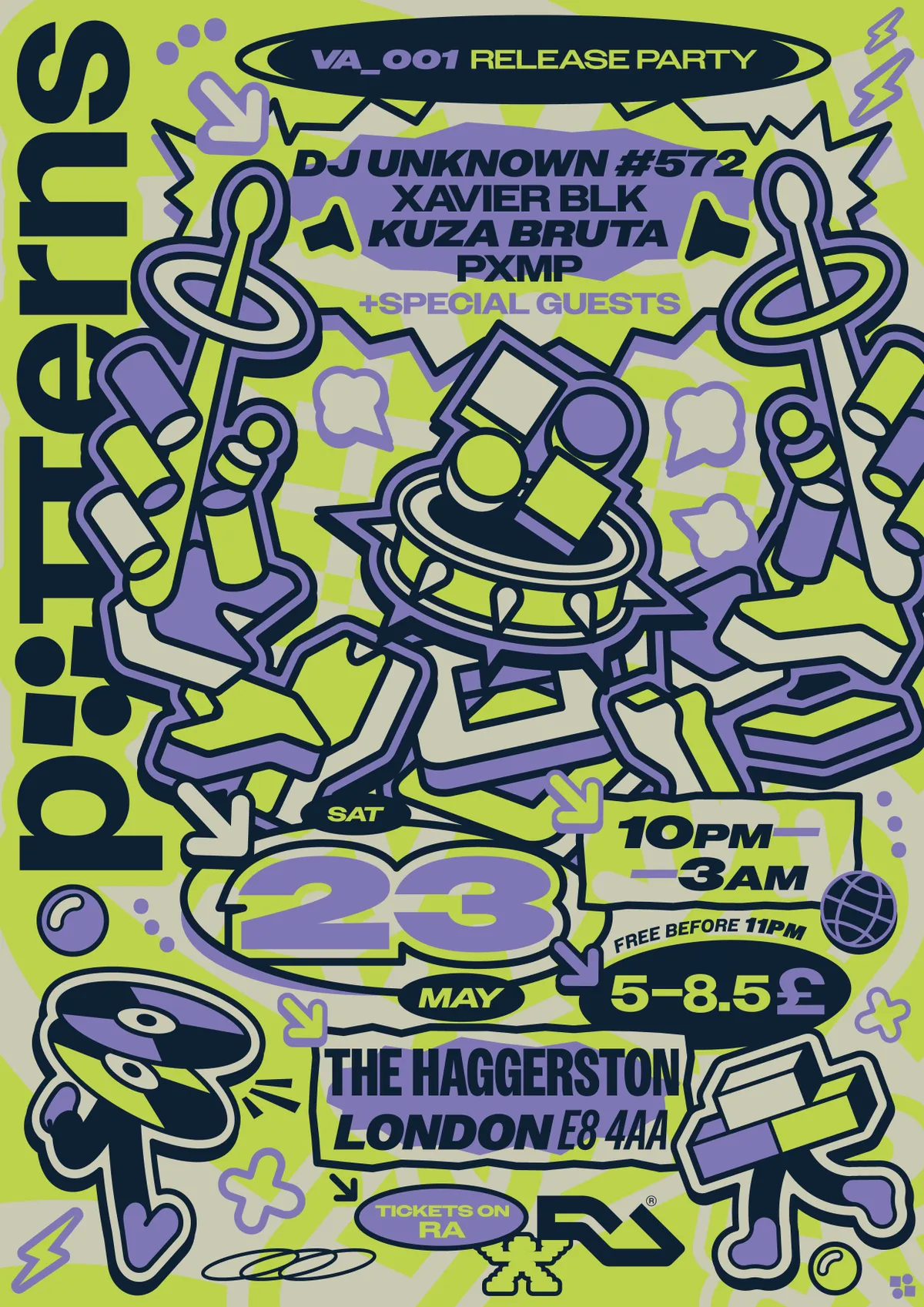 Patterns London: Label Release Party with Xavier BLK, DJ Unknown 572, Pxmp, Kuza Bruta event poster