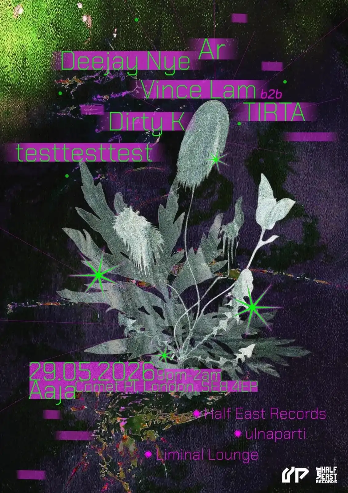 𝙡𝙪𝙣𝙖𝙥𝙖𝙧𝙩𝙞 }}~ Liminal Lounge · Half East Records · ulnaparti [𝙛𝙧𝙚𝙚] event poster