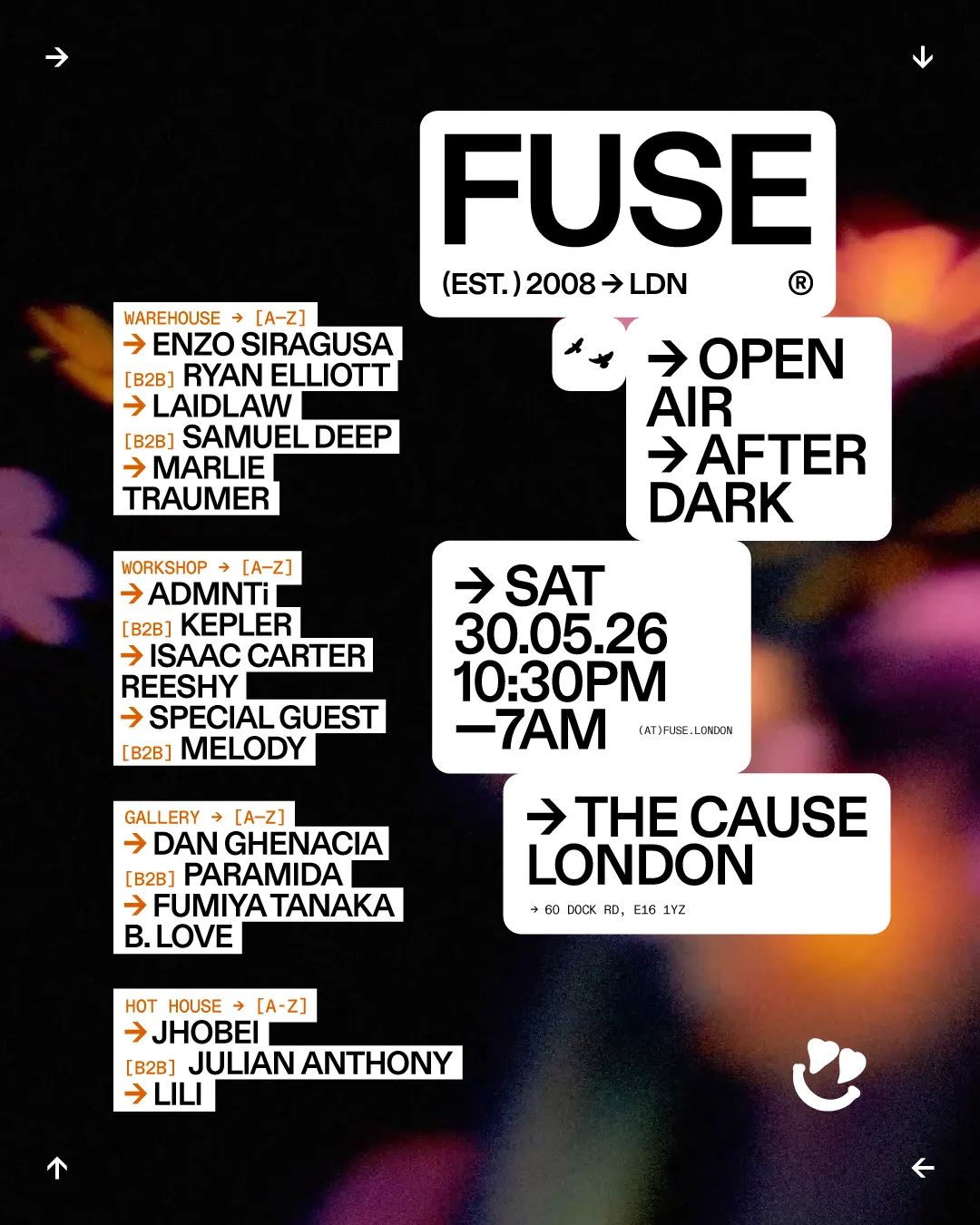 FUSE Open Air ➔ After Dark event poster