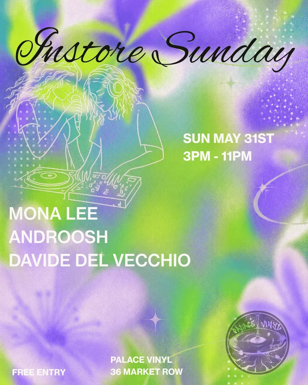 Instore Sunday at Palace Vinyl event poster