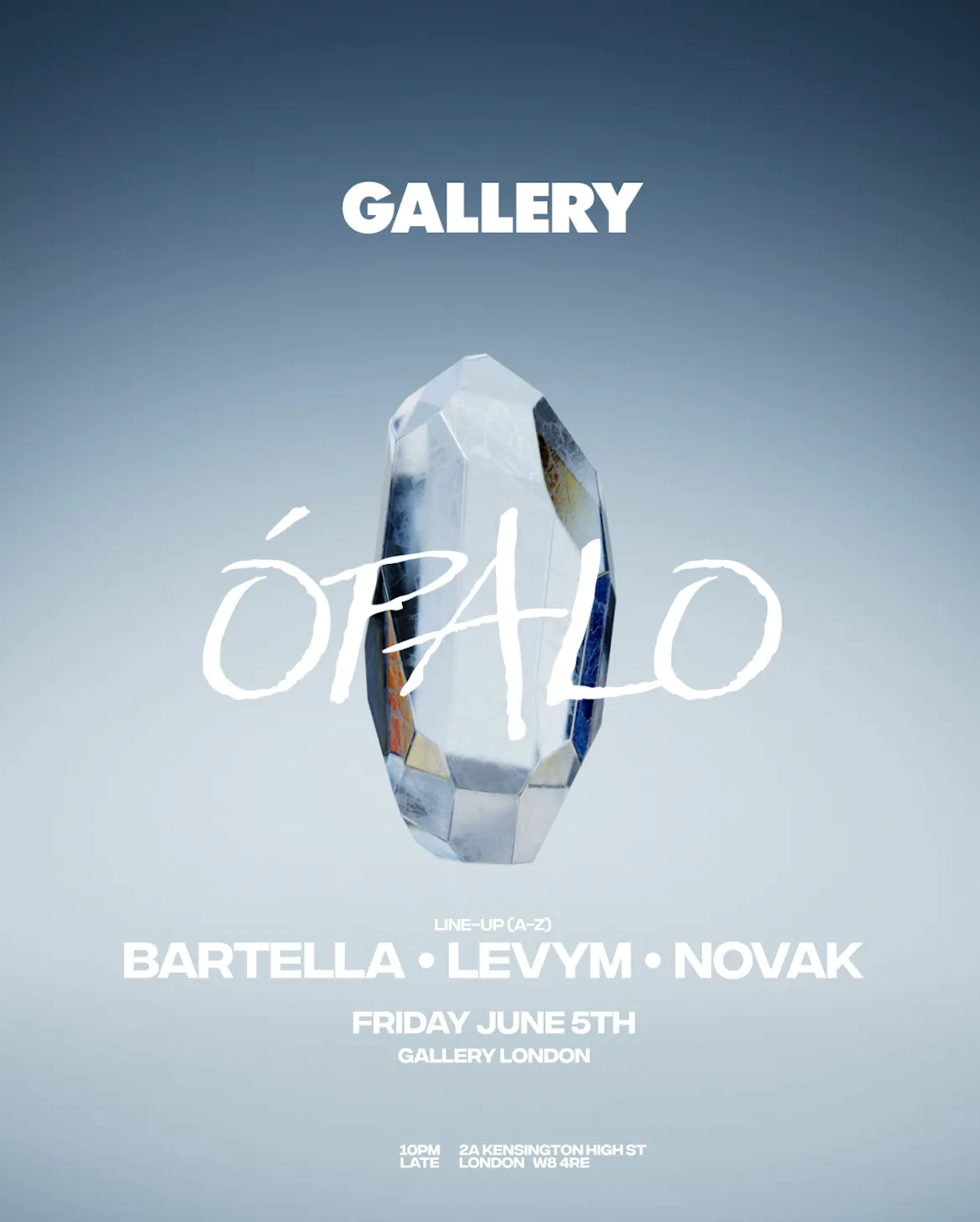 Gallery x Ópalo presents: Novak event poster