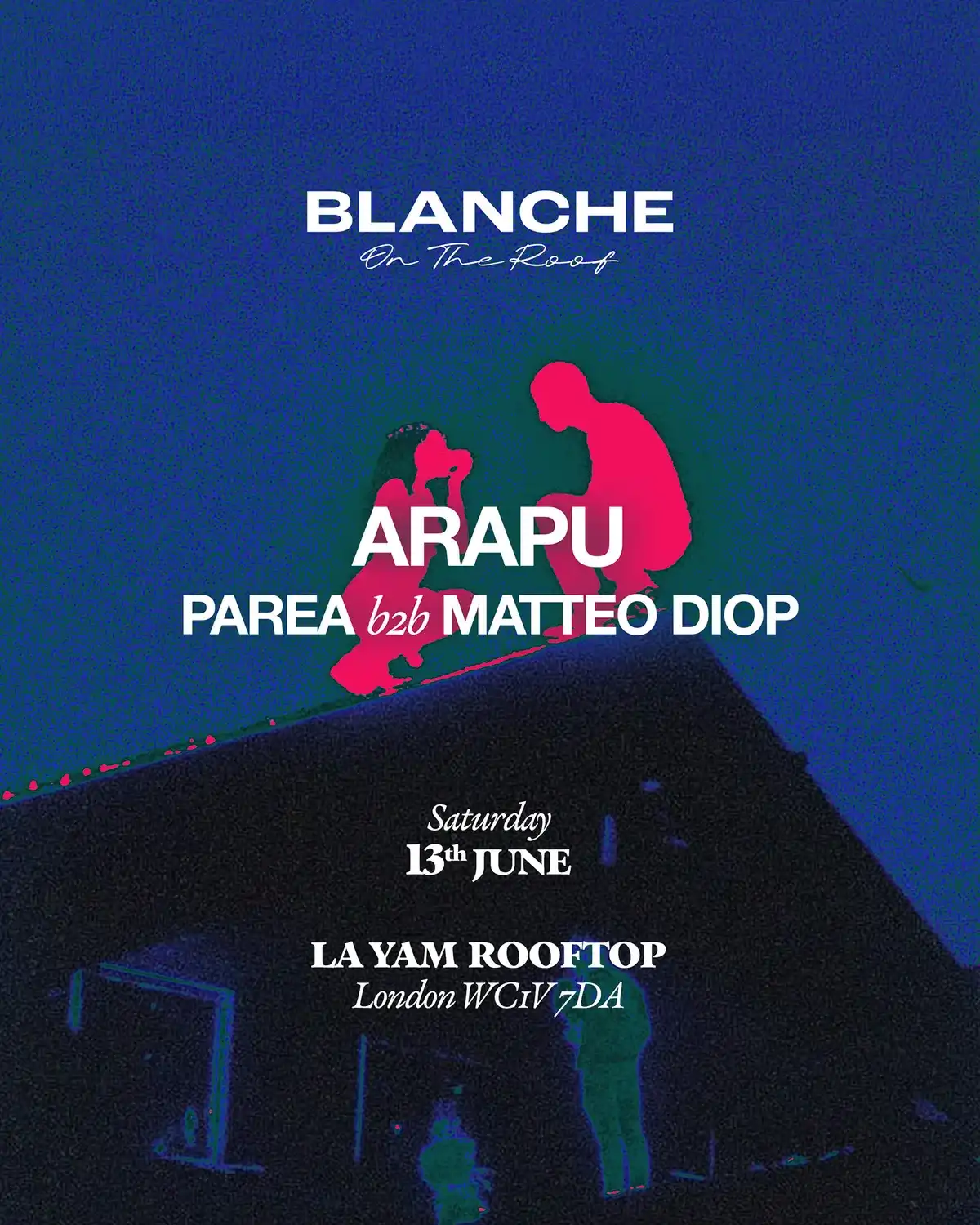 Blanche on the Roof with Arapu event poster