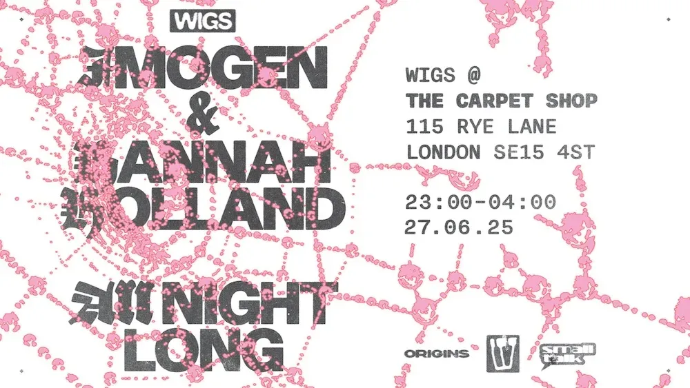 WIGS: IMOGEN & Hannah Holland event poster