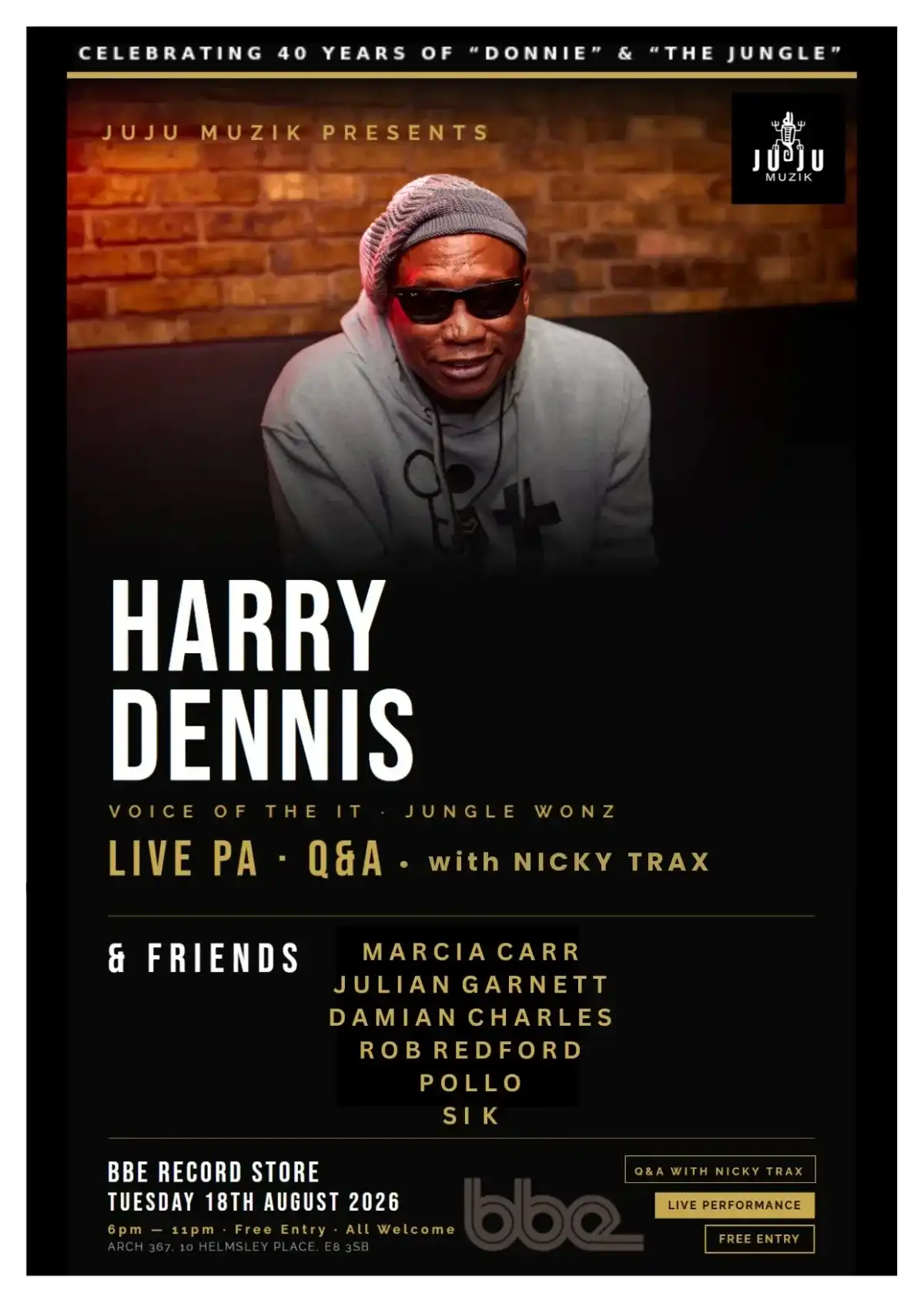 Harry Dennis & Friends event poster