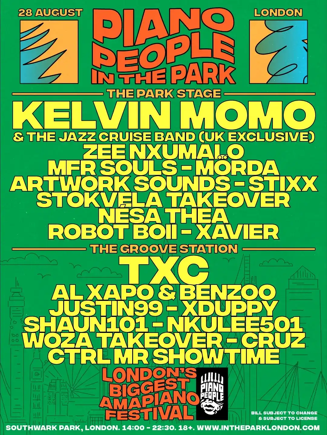 Piano People in the Park - London's biggest Amapiano Festival event poster