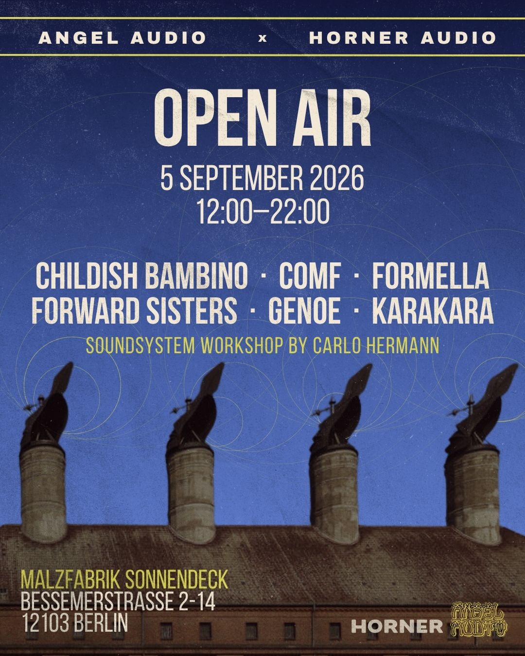 Angel Audio x Horner Audio Open Air event poster