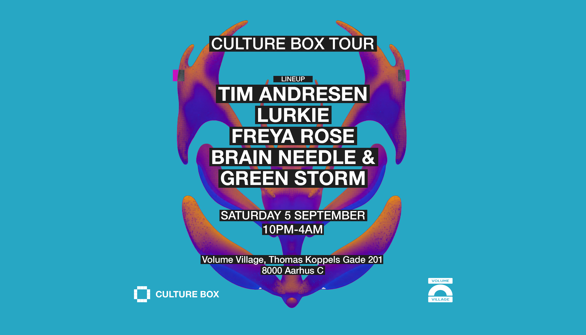 Culture Box Tour x Volume Village event poster