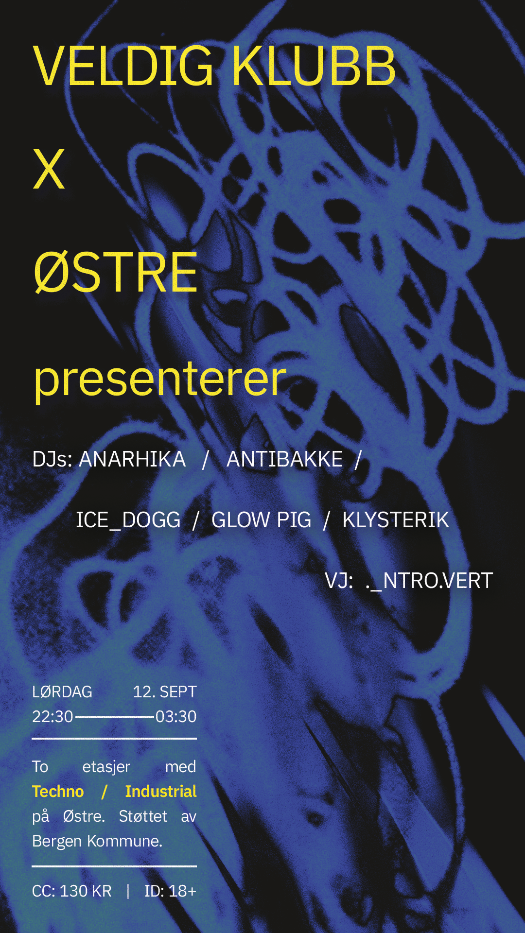 Veldig Klubb x Østre event poster