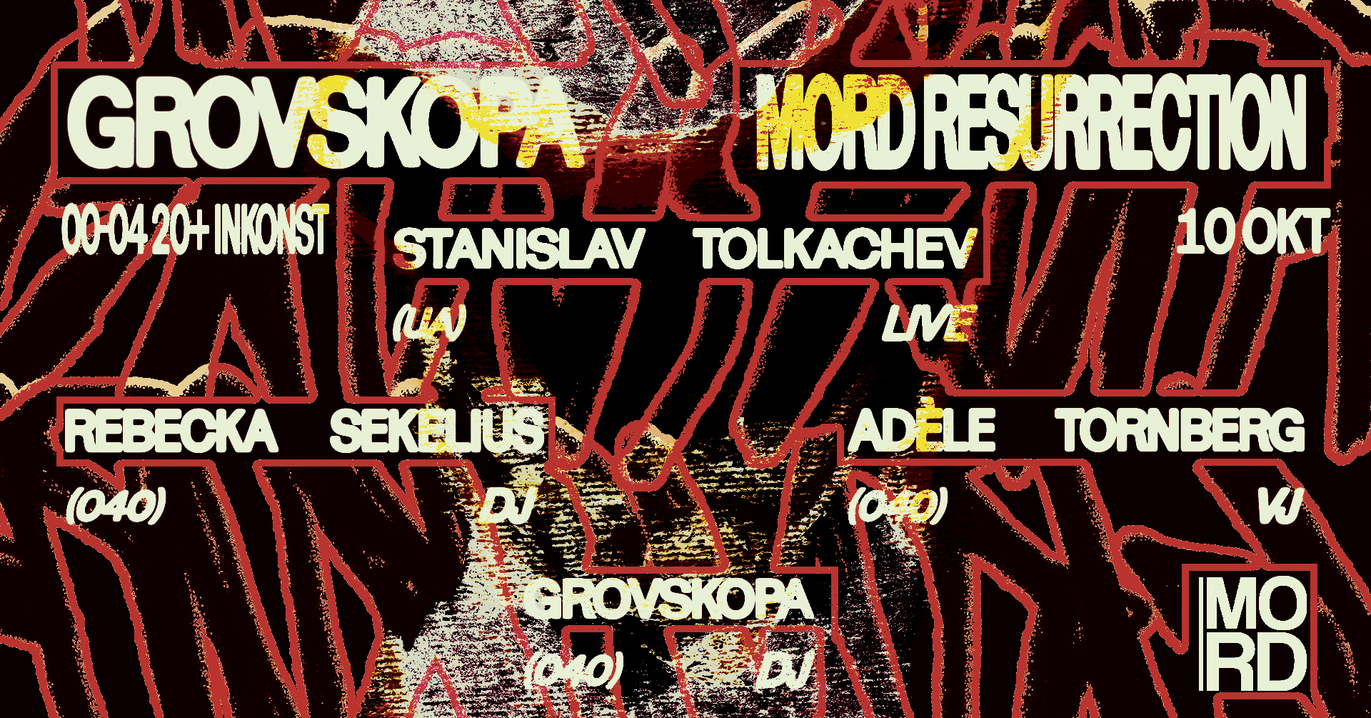 Grovskopa MORD Resurrection event poster