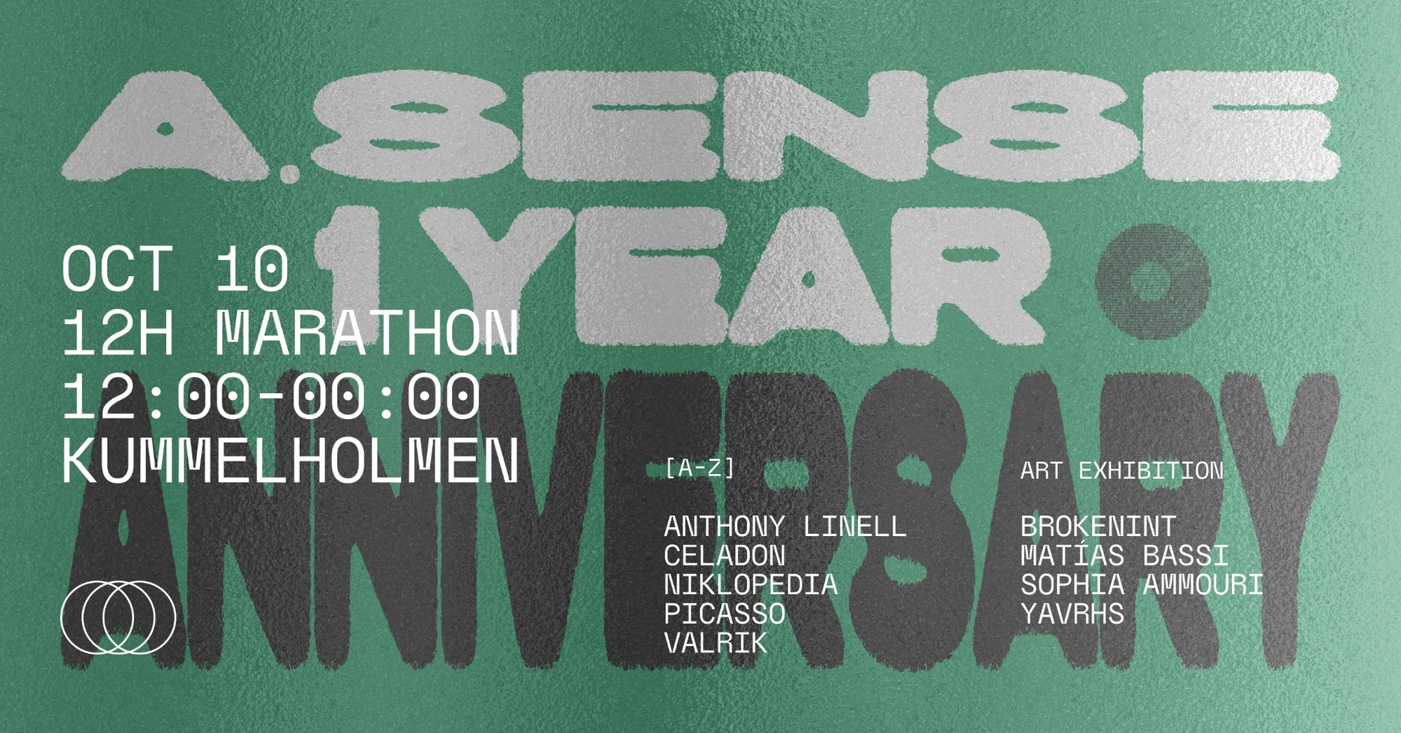 a.sense 1 YEAR ANNIVERSARY event poster