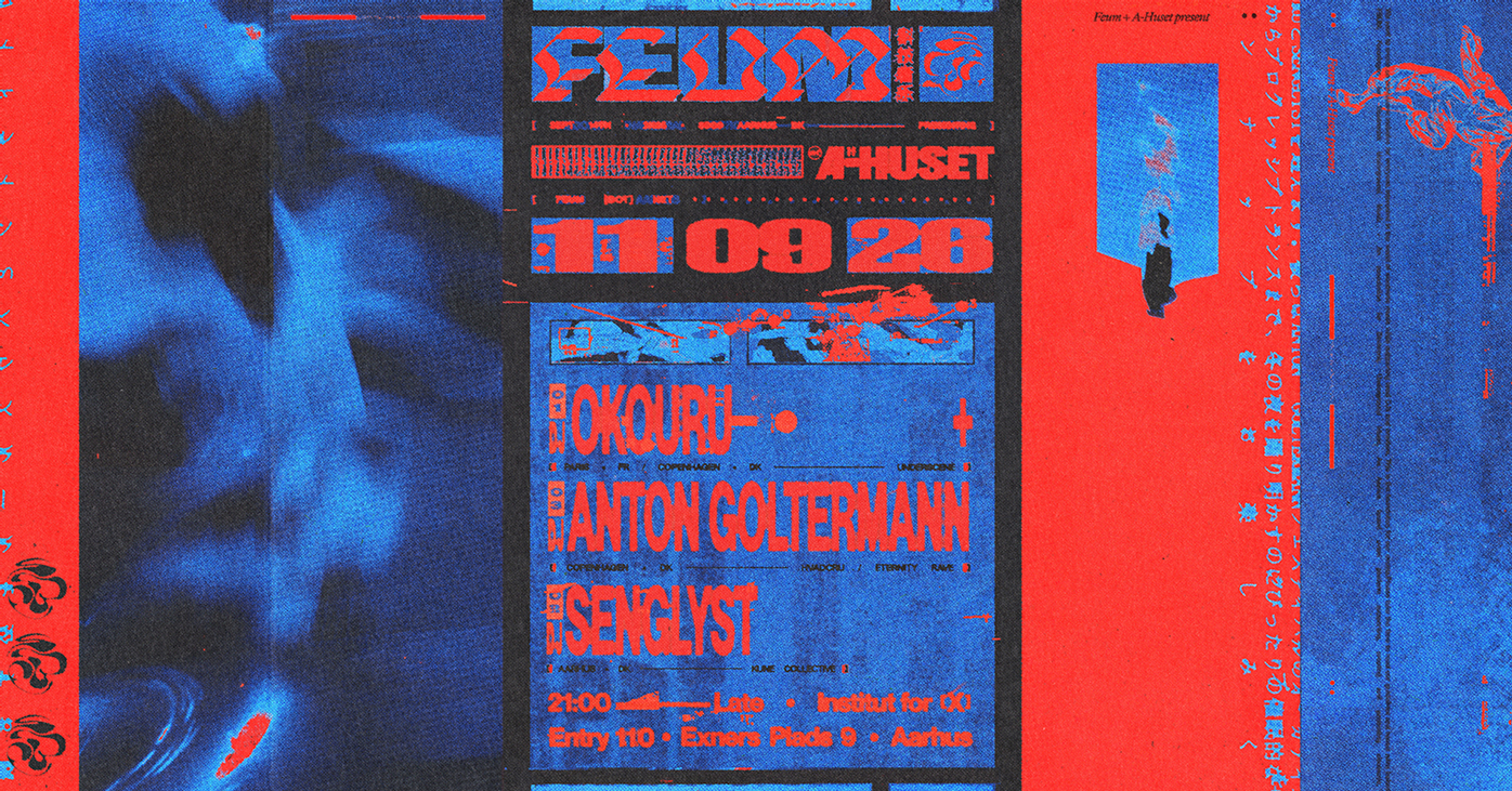 FEUM // presents: Okouru (FR), Anton Goltermann (DK), Senglyst (DK) - Vinyl edition event poster